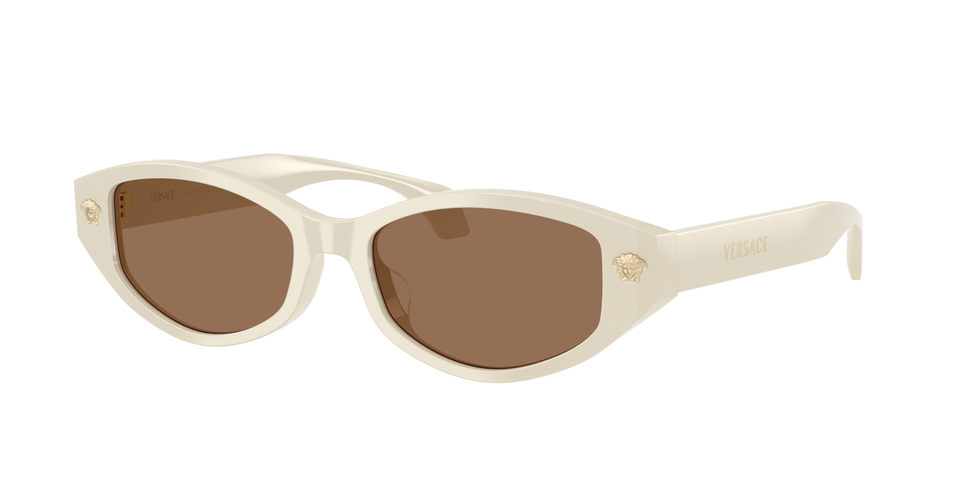 Versace Mujer Marrón Oscuro Sunglass Ve4512d - Color Del Marco: White Talc, Color De La Lente: