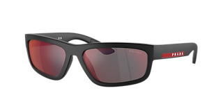 Prada Linea Rossa PS 07WS XXL (59 - 17) with Blue lenses and Black