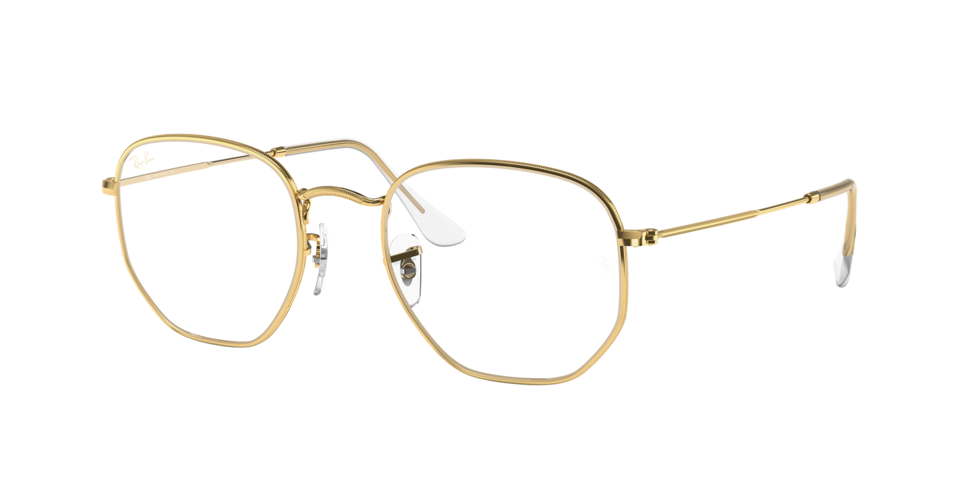 Ray-Ban Unisex Sunglass Hexagonal Blue-Violet Light Clear - Rahmenfarbe: Gold, Linsenfarbe: Klar