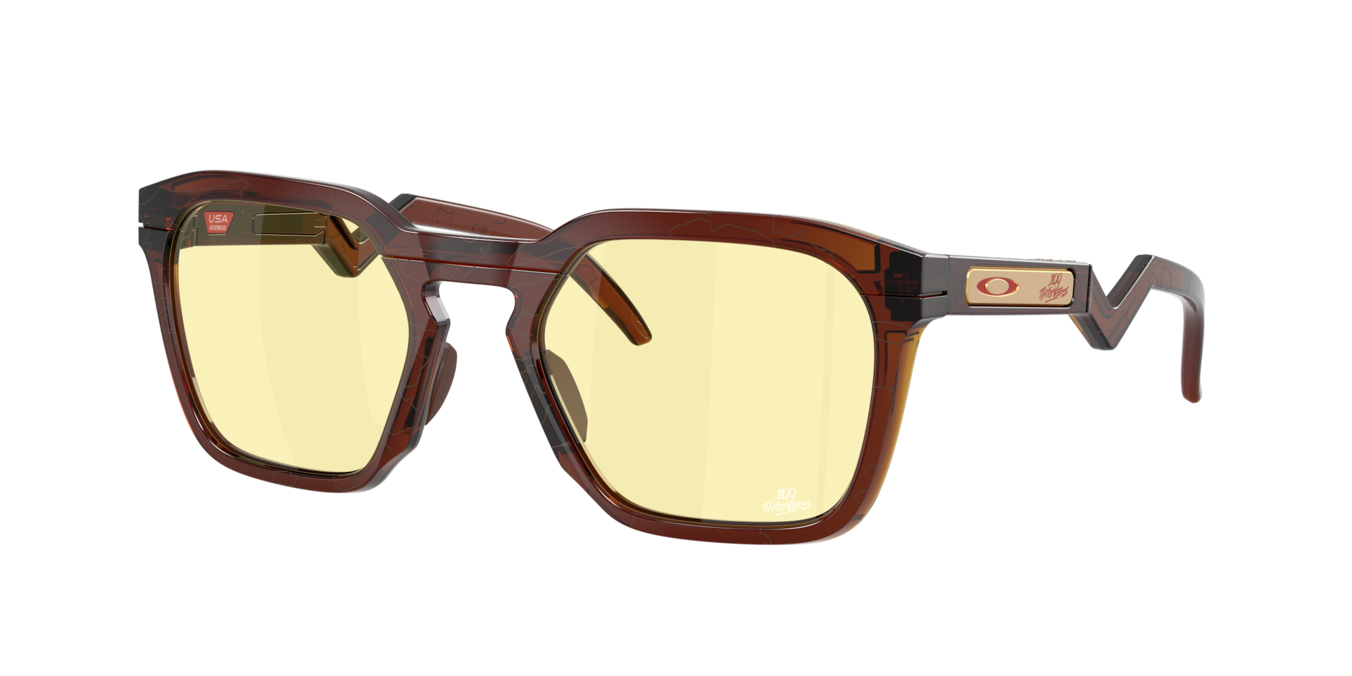 Oakley Unisex Sunglass HSTN SQ 100 Thieves Collection - Couleur du Monture: Ambre foncé, Couleur de Lentille: Prizm GamingU+2122 2.0