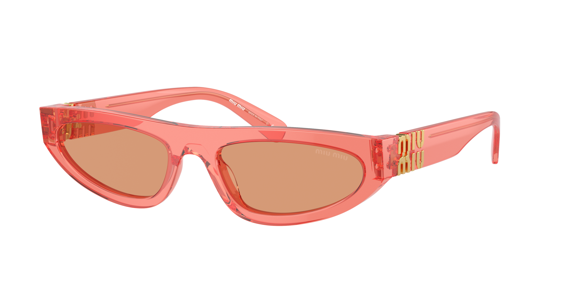 Miu Miu Femme Sunglass MU 07ZS - Couleur du Monture Tulipe Transparent Couleur de Lentille Orange 245 €