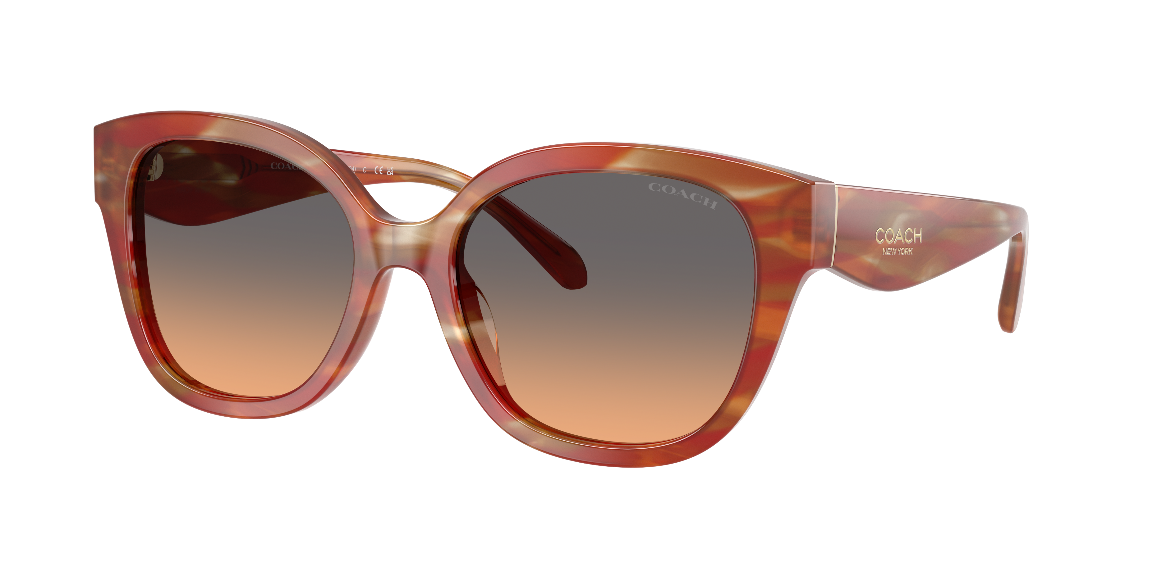 Coach Woman Sunglass CBY94 -  Frame color: Striated Chestnut, Lens color: Smokey Peach Gradient