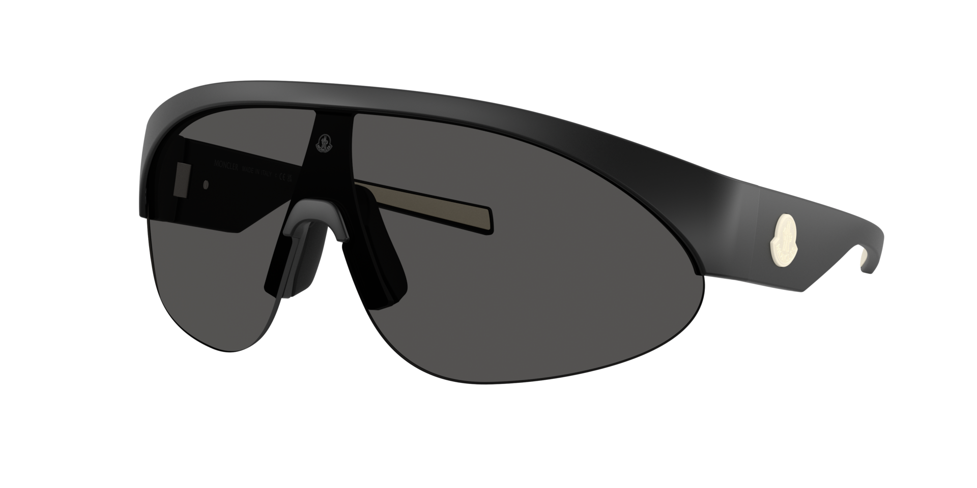 Moncler Unisex Sunglass MYRR -  Frame color: Rubber Black, Lens color: Solid Grey