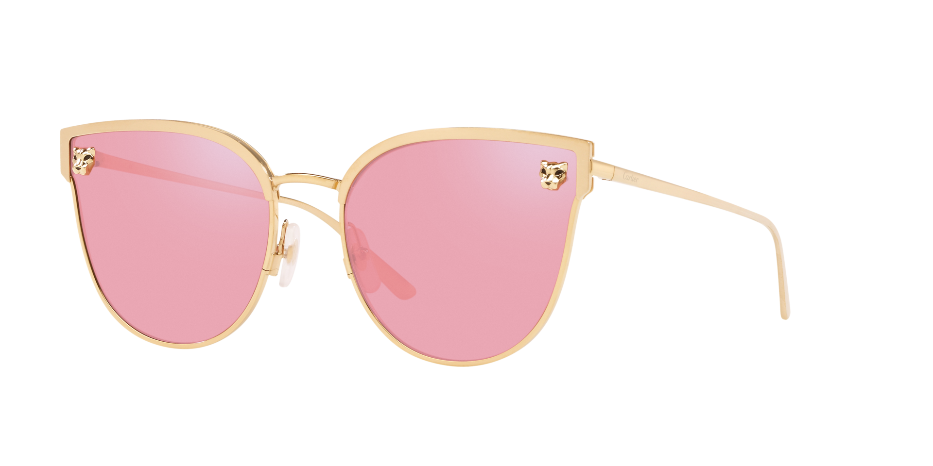 Cartier Femme Sunglass CT0198S - Couleur du Monture Or mat Couleur de Lentille Rose 1020 €