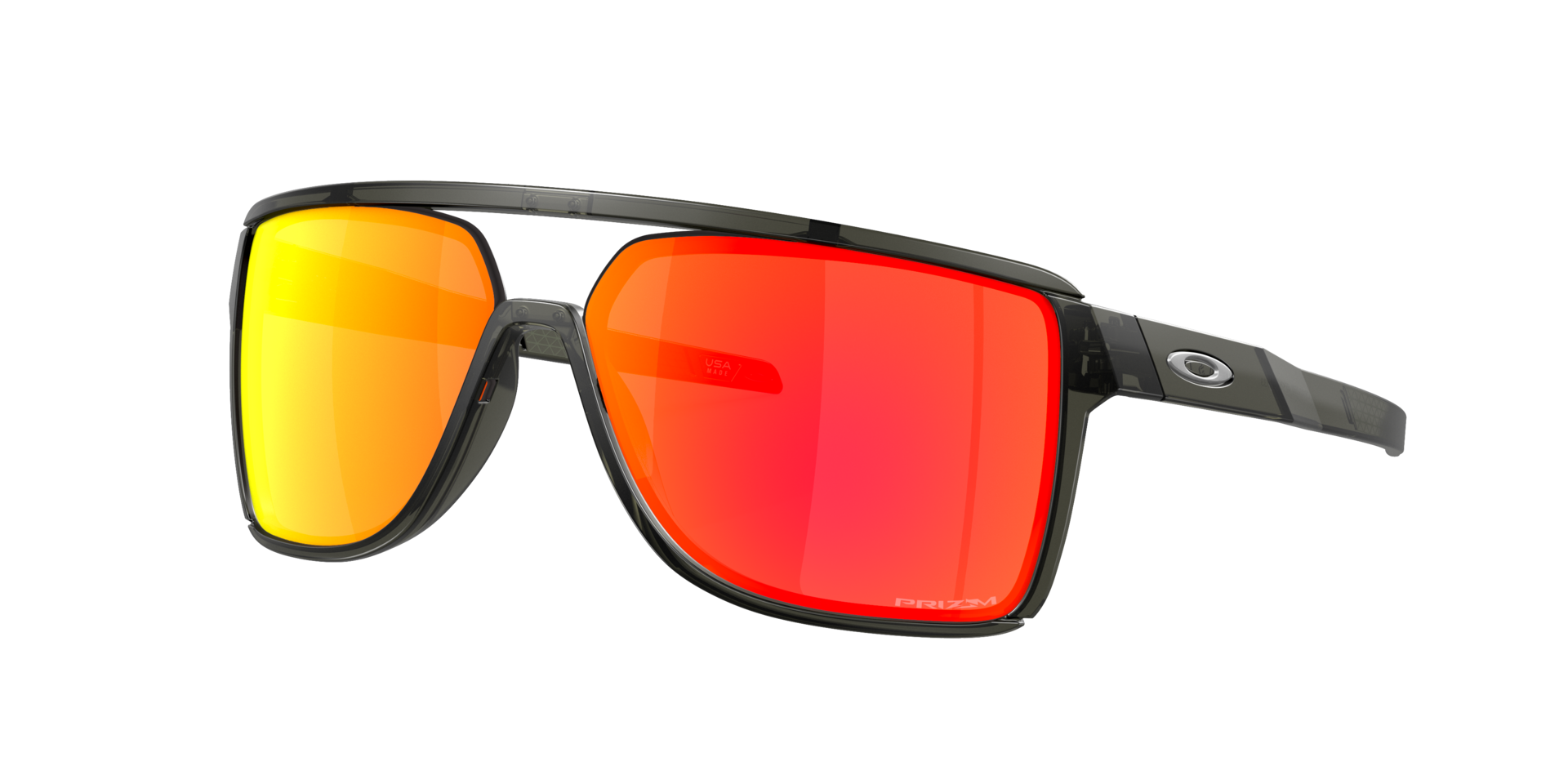 Oakley Mann Sunglass Castel - Rahmenfarbe: Matte Grey Smoke, Linsenfarbe: Prizm Ruby
