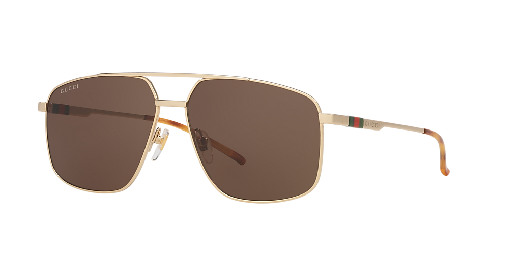 Gucci GG1676S XL (60 - 14) with Brown lenses and Gold frame