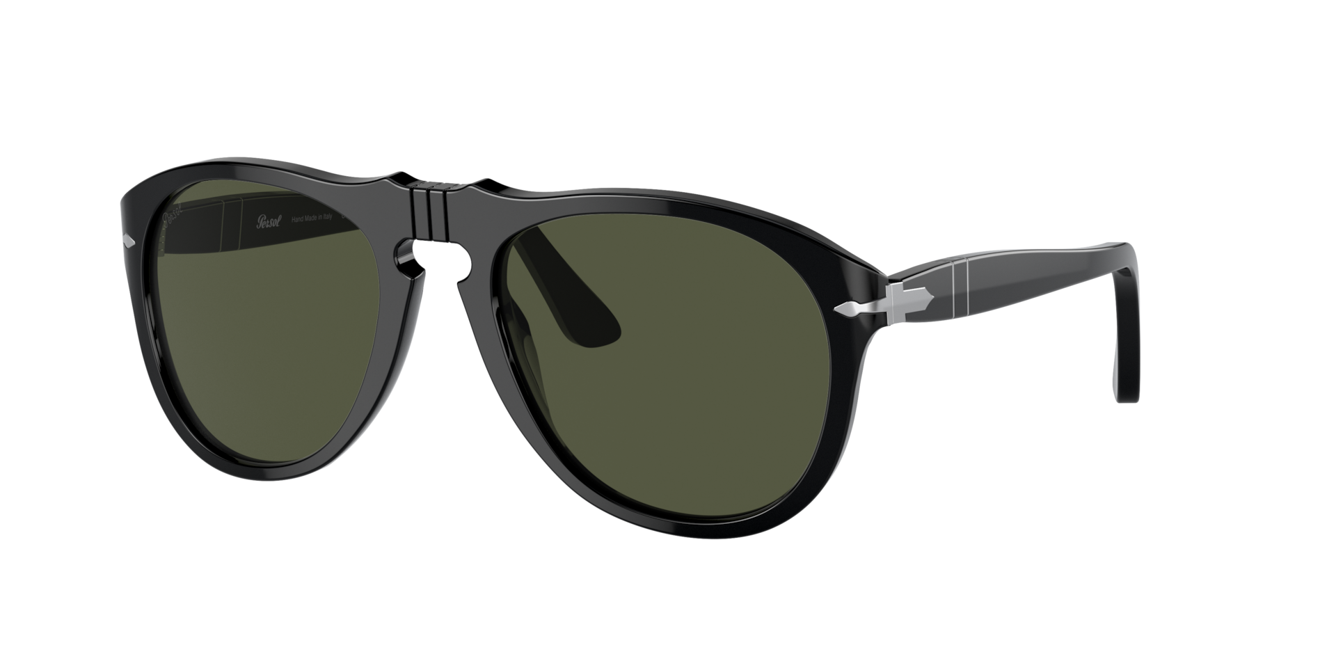Persol Mann Sunglass 649 - Original - Rahmenfarbe: Schwarz, Linsenfarbe: Grün