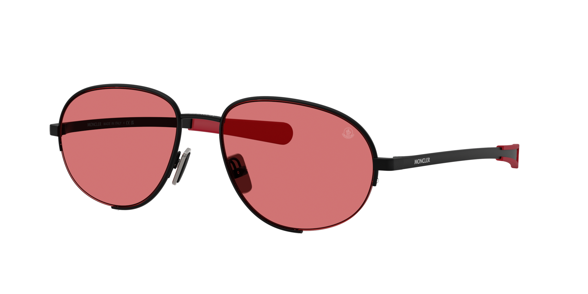 Moncler Unisex Sunglass Circuit -  Frame color: Matte Black, Lens color: Red