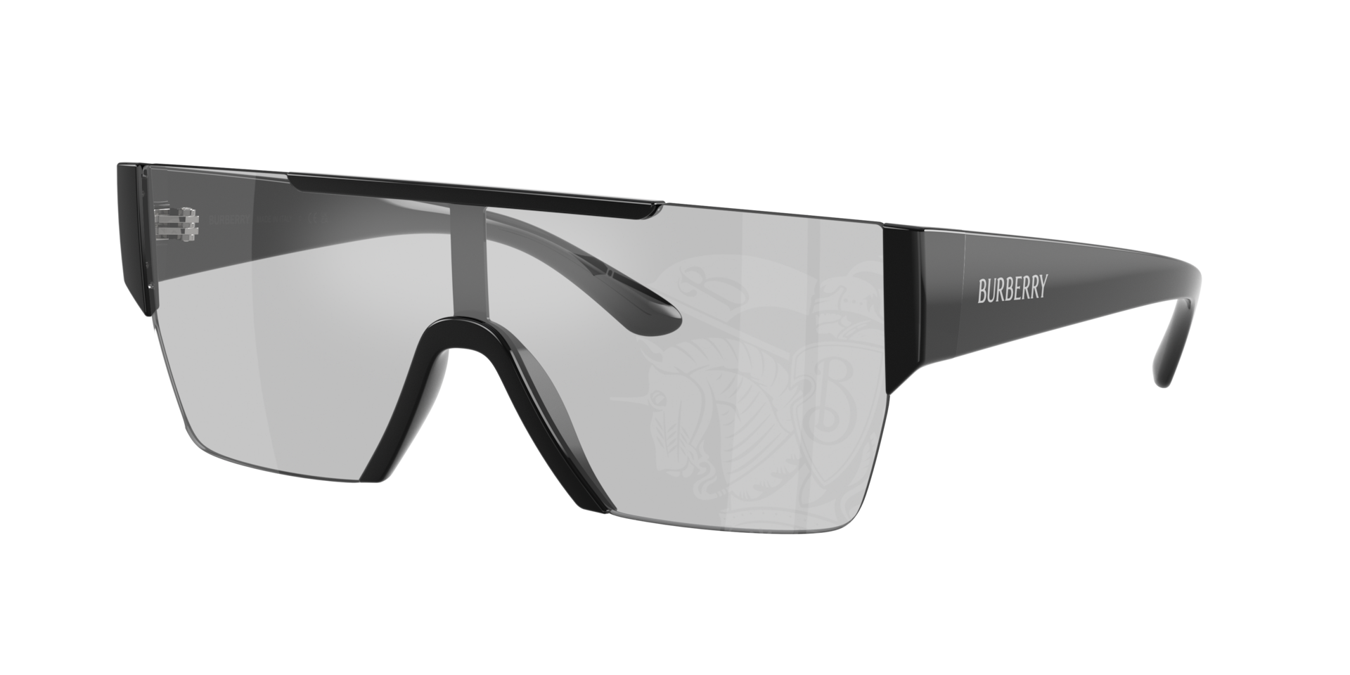 Burberry Mann Sunglass BE4291 - Rahmenfarbe: Schwarz, Linsenfarbe: Light Grey Tampo Silver
