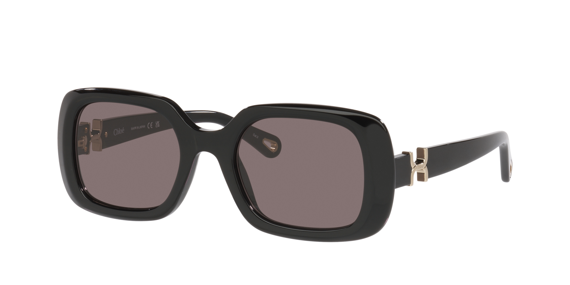Chloé Frau Sunglass CH0333S - Rahmenfarbe: Schwarz, Linsenfarbe: Grau