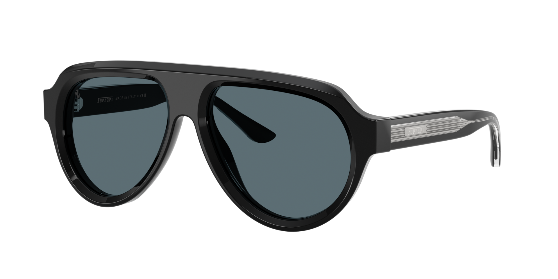 Ferrari Unisex Sunglass FH2019U -  Frame color: Shiny Black, Lens color: Blue