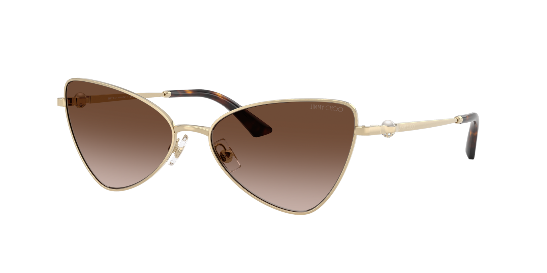 Jimmy Choo Frau Sunglass JC4015HB - Rahmenfarbe: Hellgold, Linsenfarbe: Braun Verlaufstönung