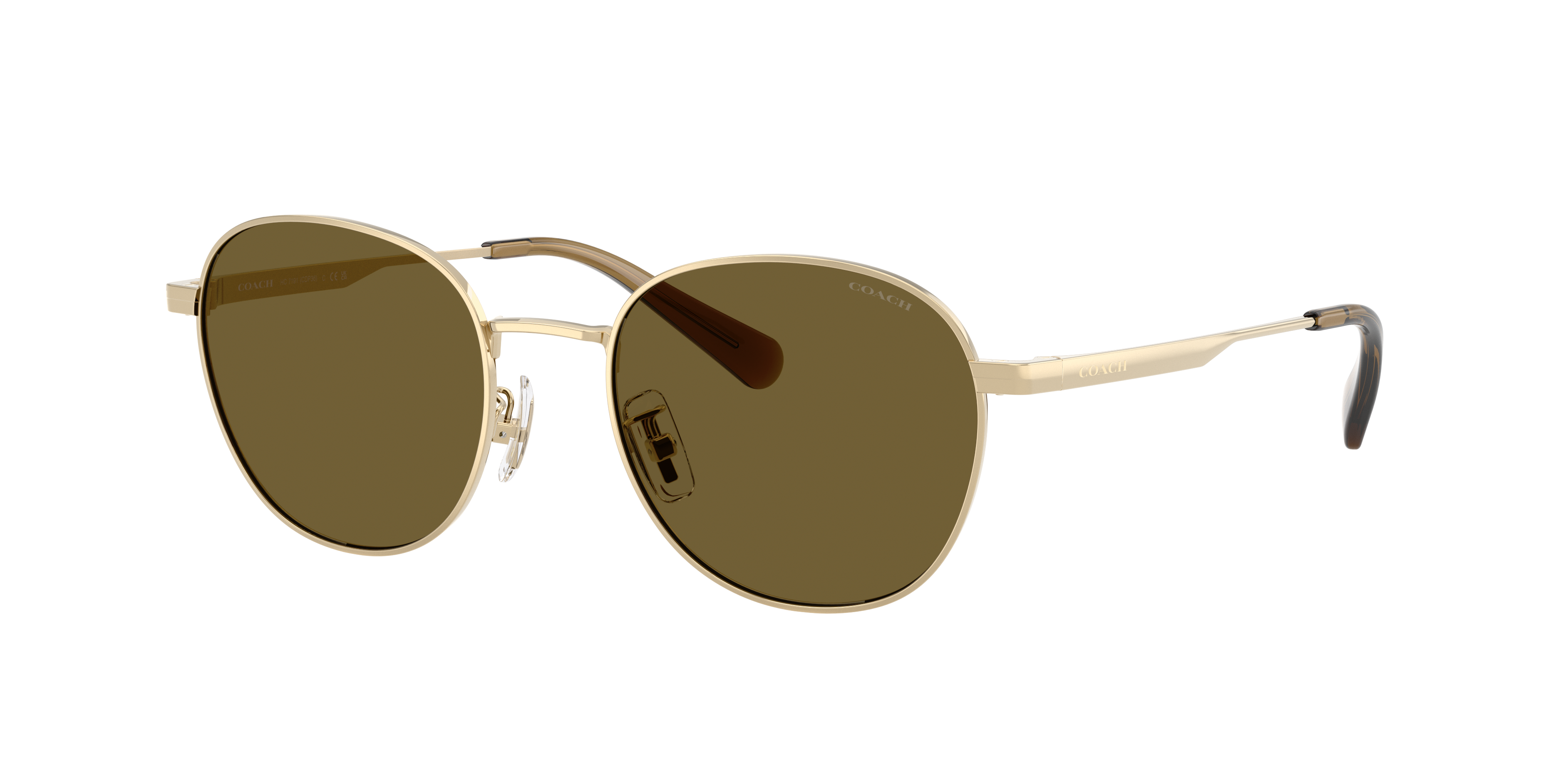 Coach Man Sunglass CDP36 -  Frame color: Shiny Light Gold, Lens color: Olive Solid