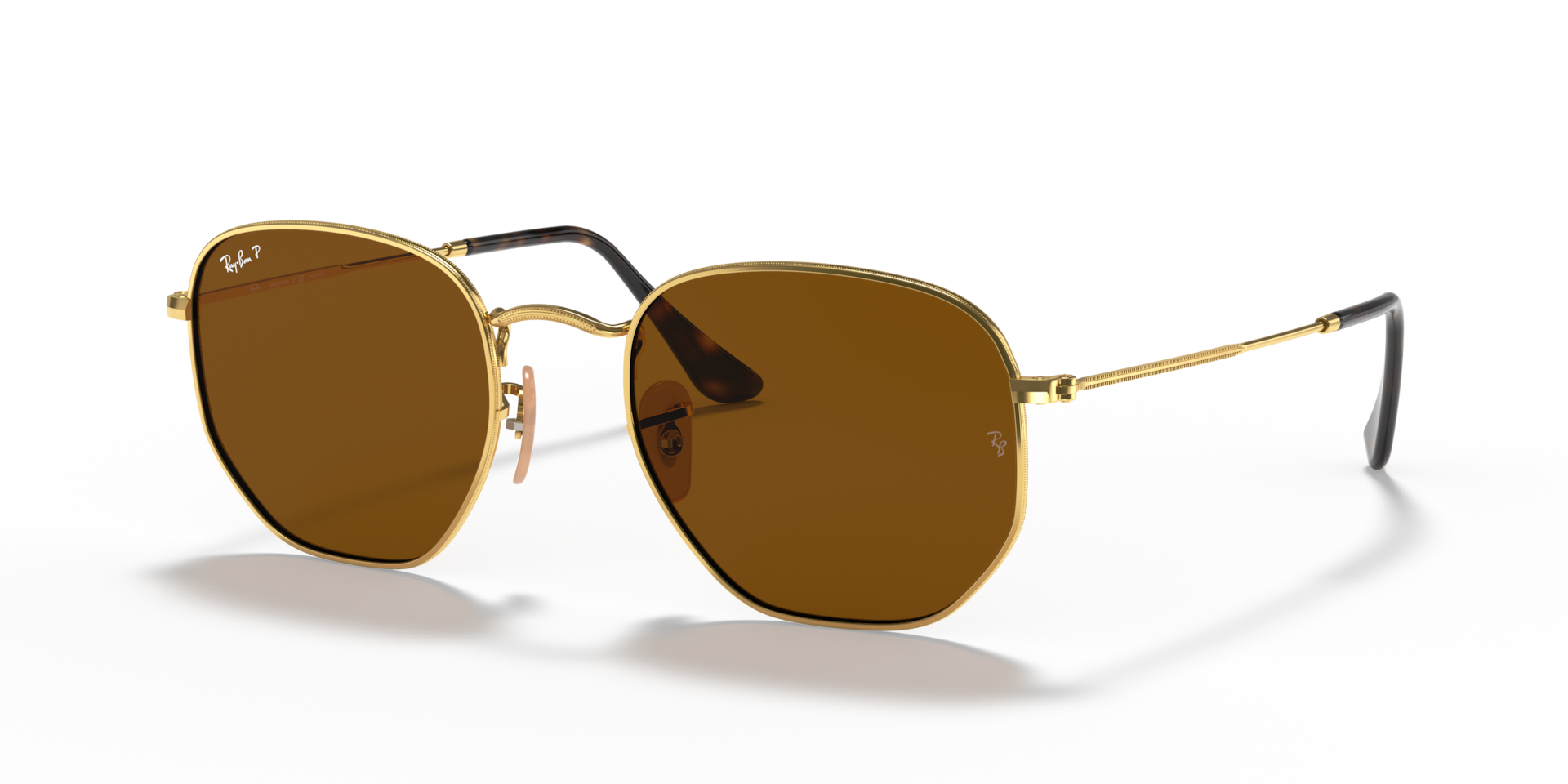 Ray-Ban Hexagonal Flat Lenses XL (54 - 21) with Brown lenses and