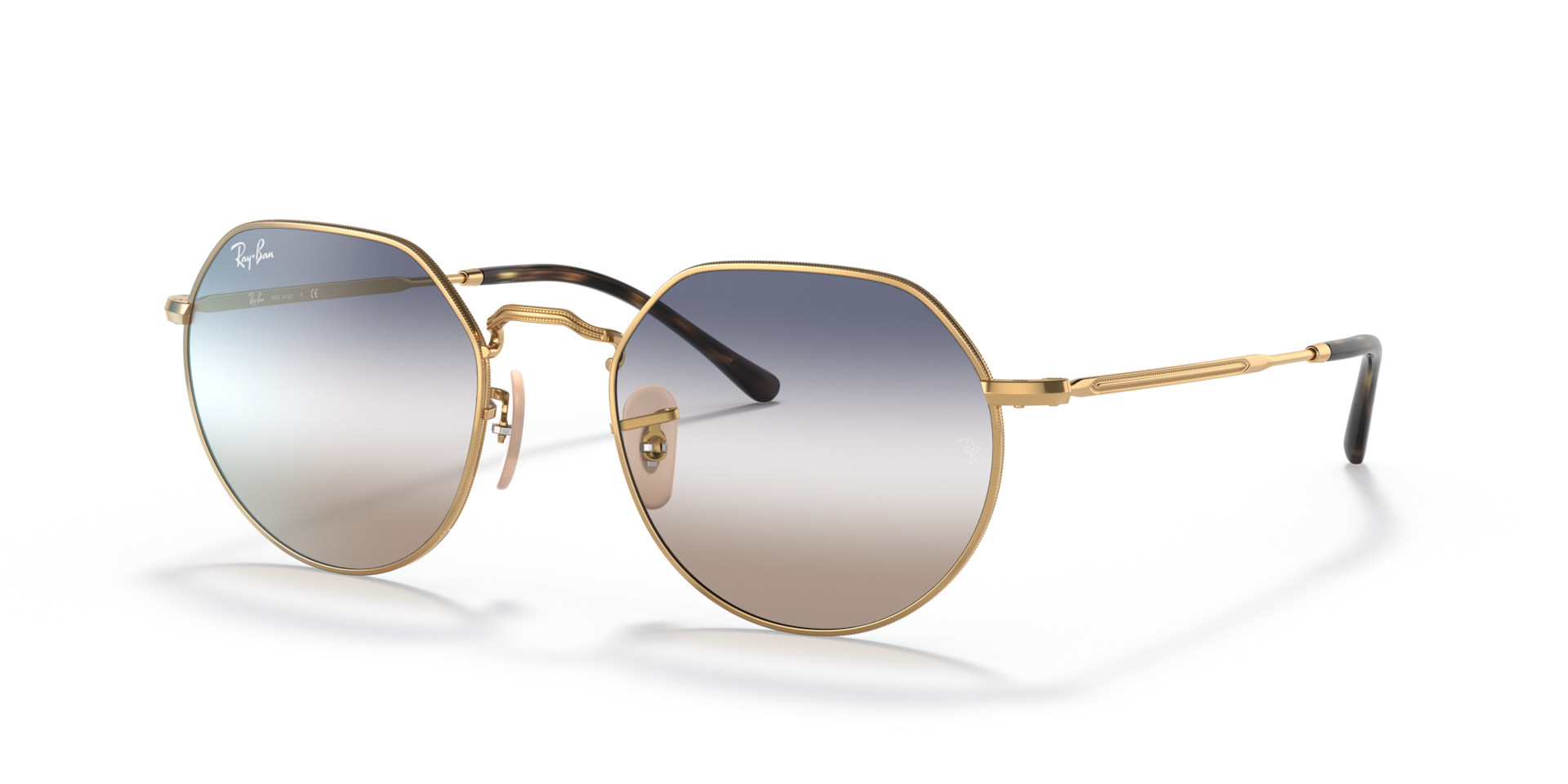 Ray-Ban Jack L (53 - 20) with Transparent lenses and Gold frame