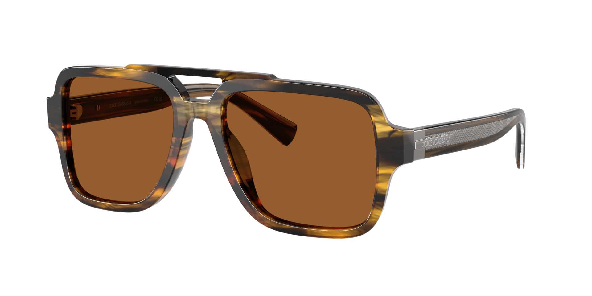 Dolce&Gabbana Man Sunglass DG4544 -  Frame color: Striped Brown, Lens color: Brown