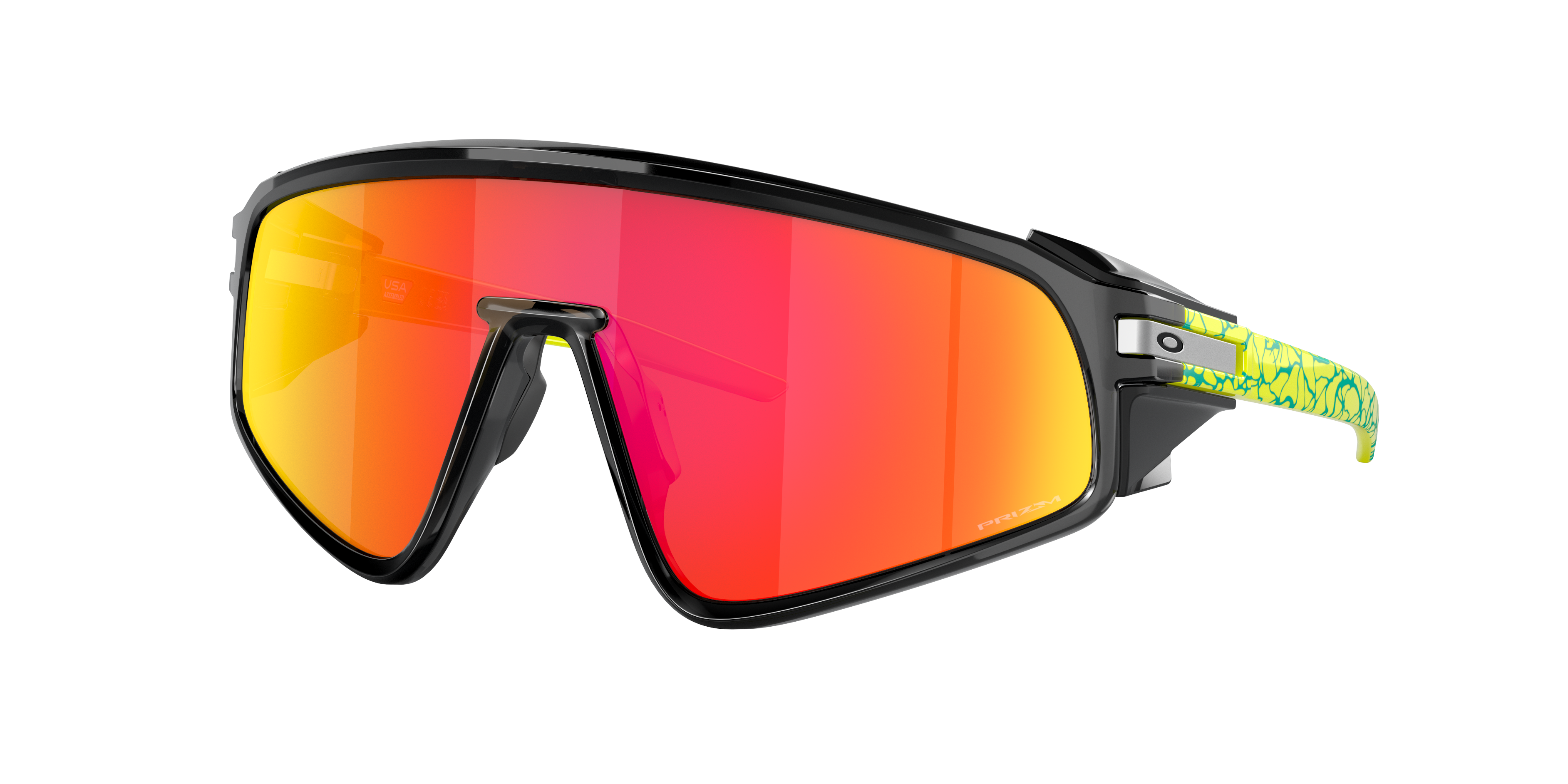Oakley Unisex Sunglass Latch™ Panel Inner Spark Collection -  Frame color: Black Ink, Lens color: Prizm Ruby