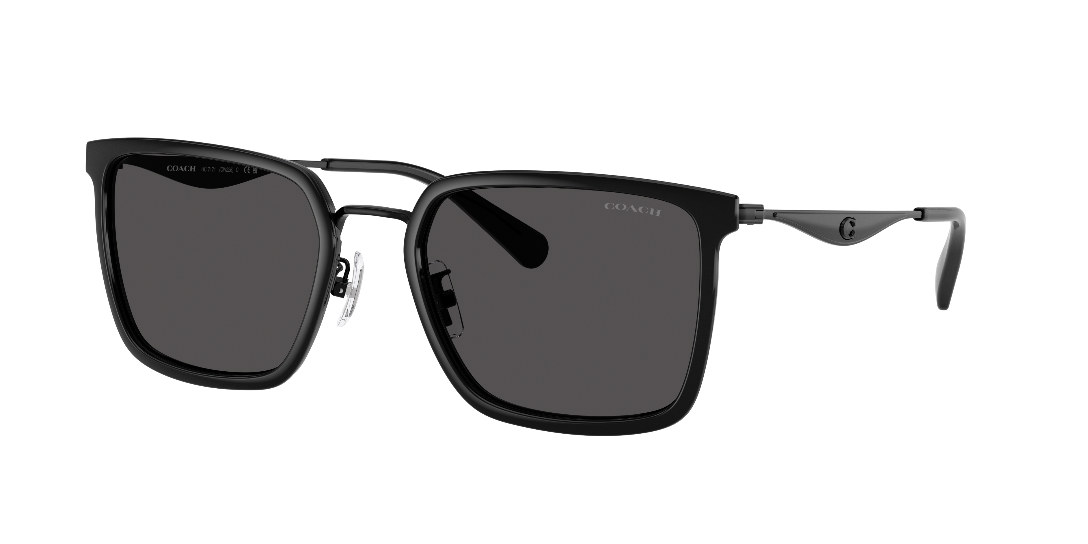 Coach Man Sunglass CW226 -  Frame color: Black, Lens color: Grey Solid