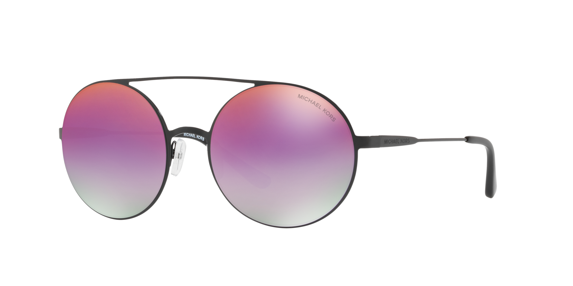 Michael Kors Femme Sunglass Cabo - Couleur du Monture: Noir, Couleur de Lentille: Miroir dégradé Pourpre Fuchsia
