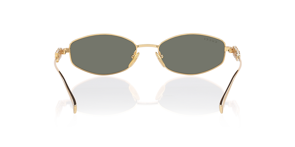 Gucci GG1802S M (55 - 18) com Lentes Cinza e Armação Ouro