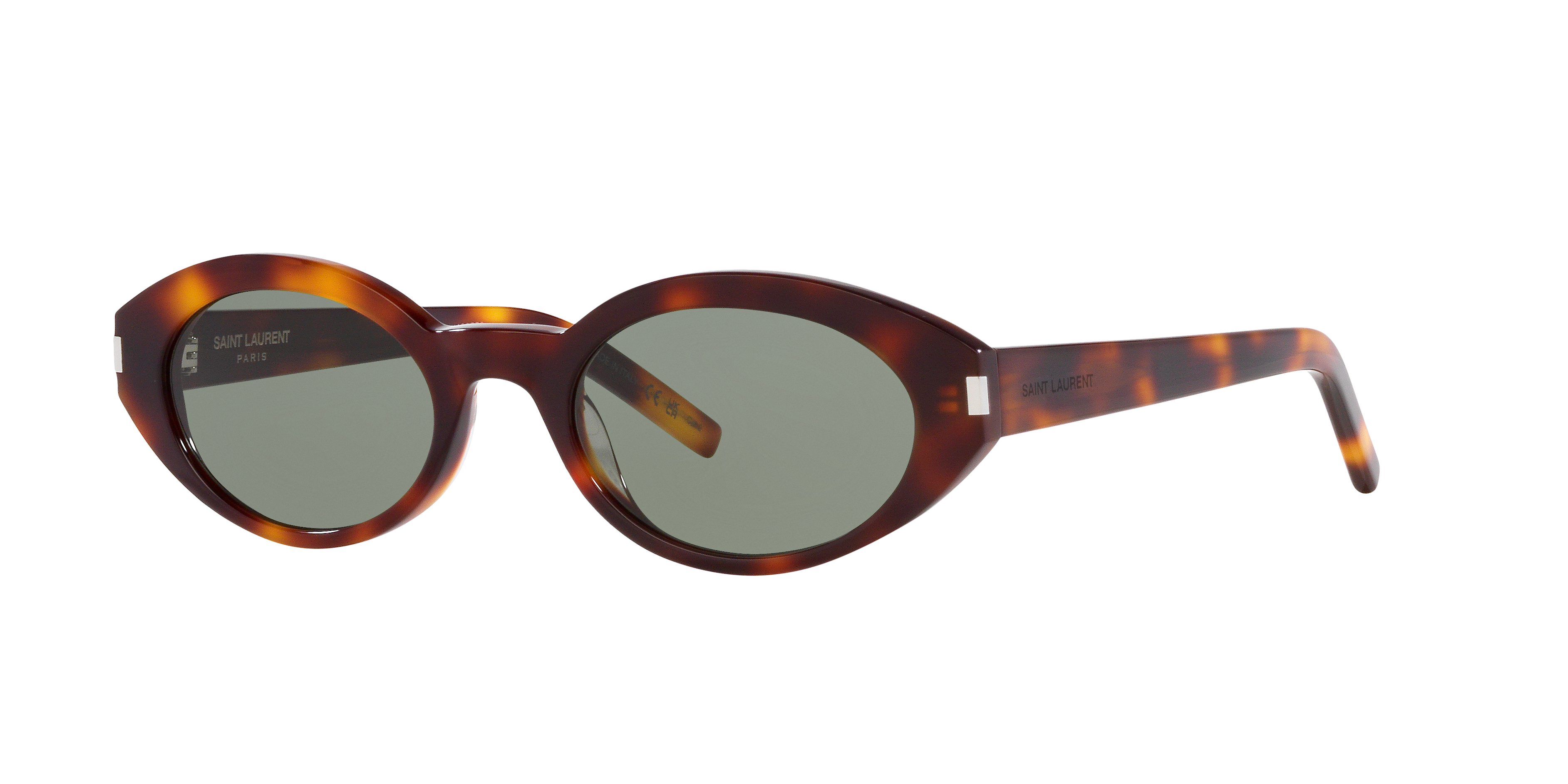 Saint Laurent SL 567 S (51 - 20) with Green lenses and Brown frame