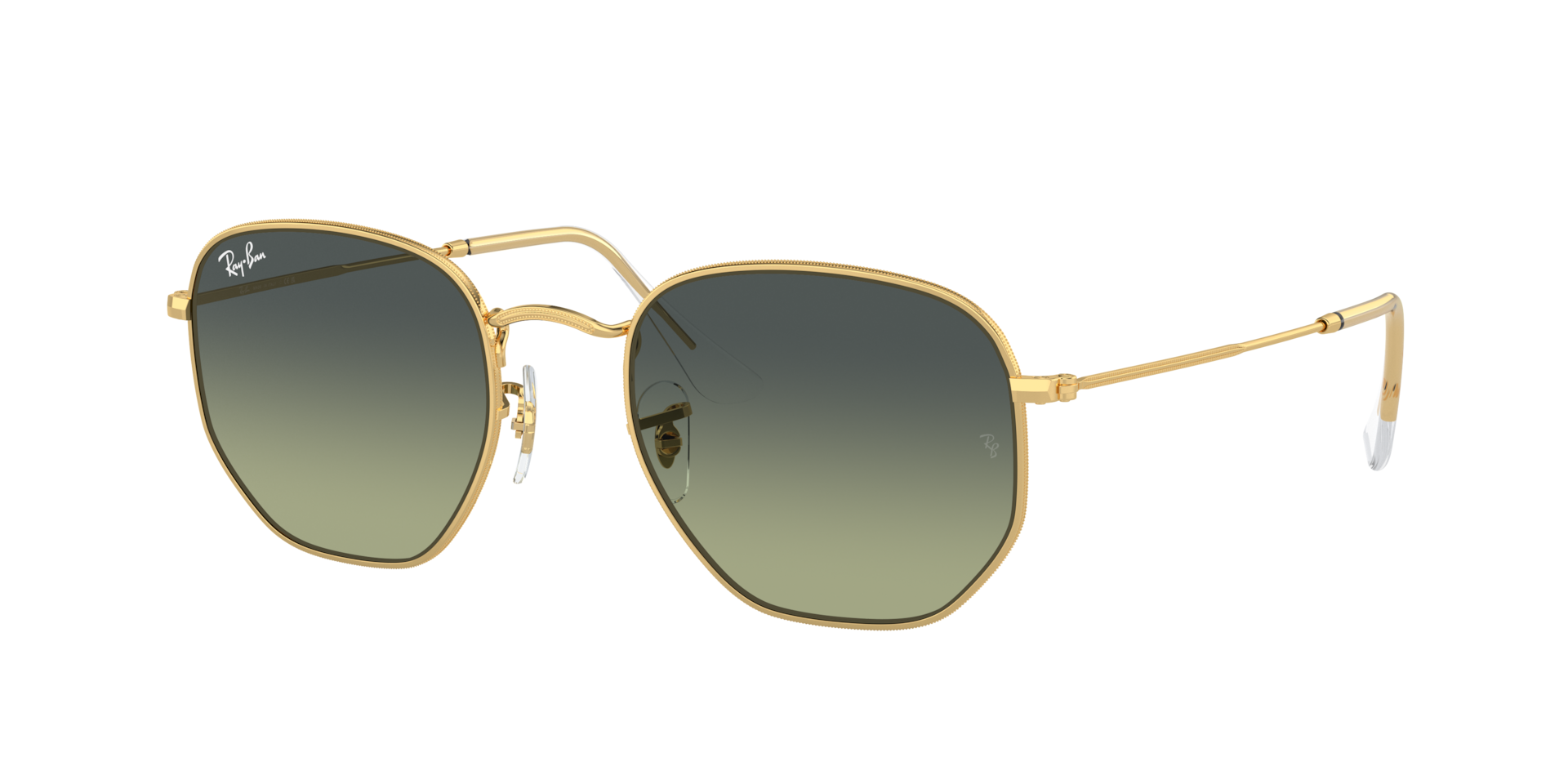 Ray-Ban Unisex Sunglass Hexagonal -  Frame color: Arista Gold, Lens color: Green Vintage