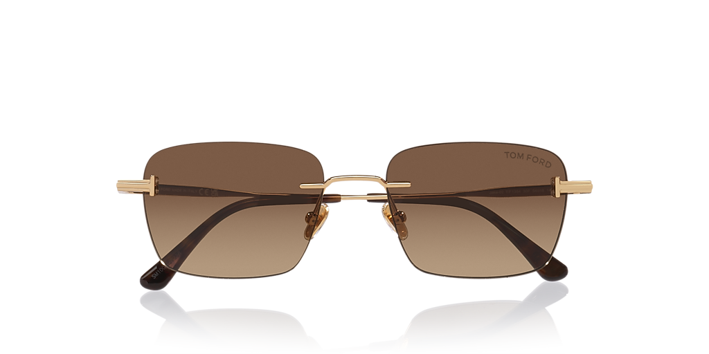 Tom Ford Jake-02 XXL (54 - 18) with Brown lenses and Gold frame