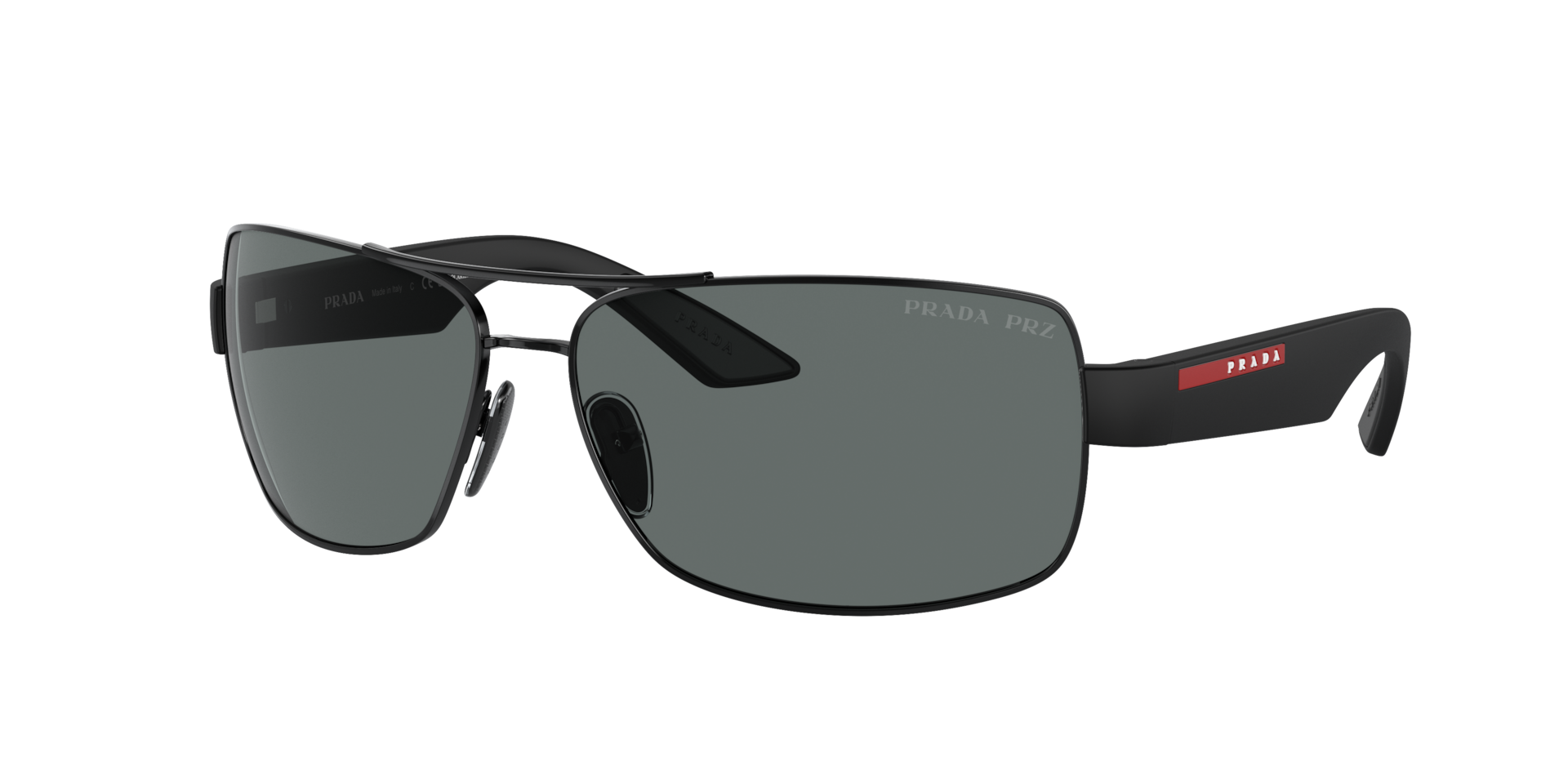 Prada Linea Rossa Homme Sunglass PS 50ZS - Couleur du Monture Noir Couleur de Lentille Gris fonc Polaris 245 €