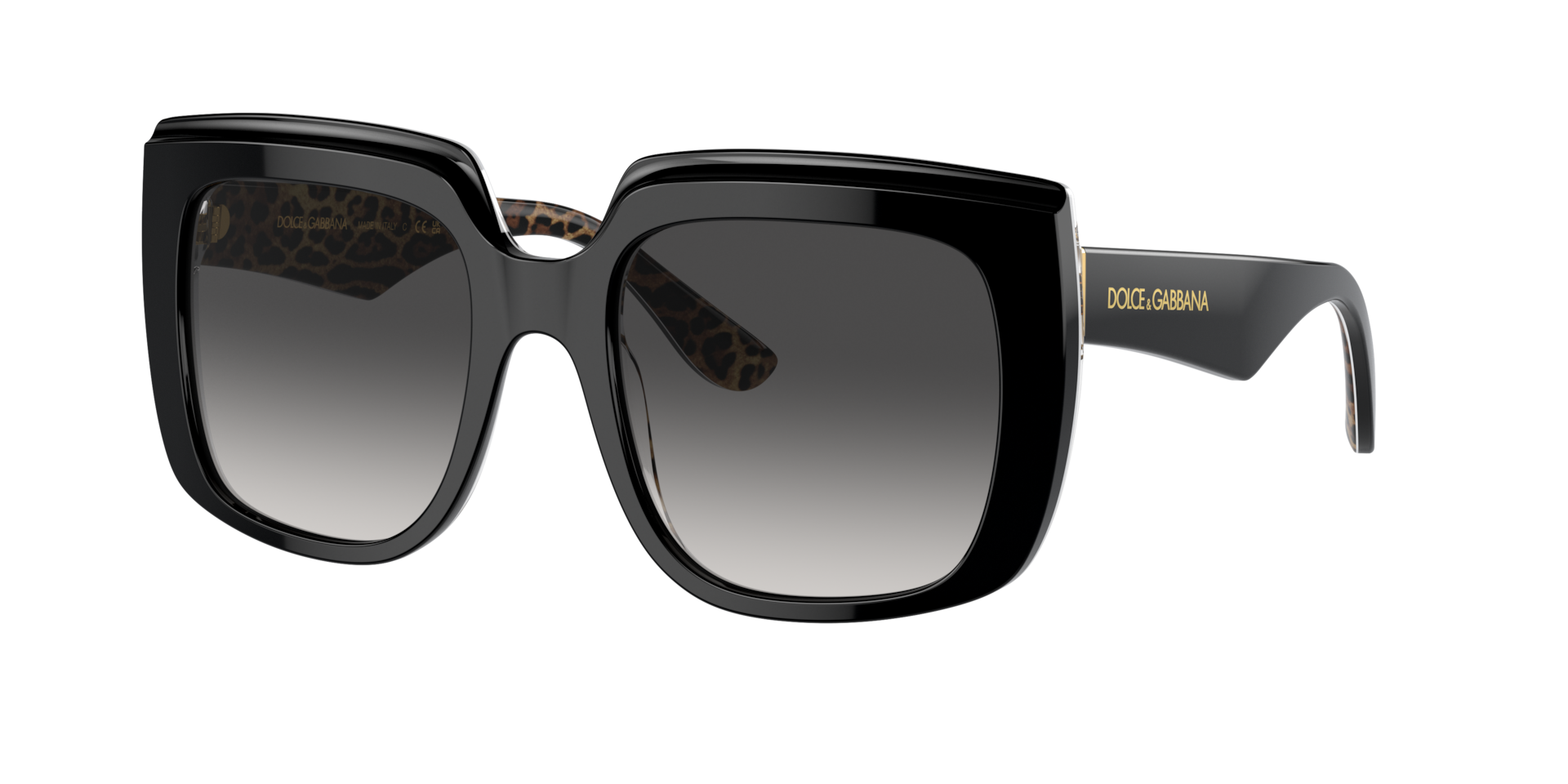 DolceGabbana Femme Sunglass DG4414 - Couleur du Monture Noir sur brun lion Couleur de Lentille Dgrad Gris 184 €