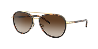 New Tory Burch Women Dark Orange Sunglasses 57-17-125 Tory Burch Eleanor TY7211 Irregular Sunglasses | EyeOns.com main image 4