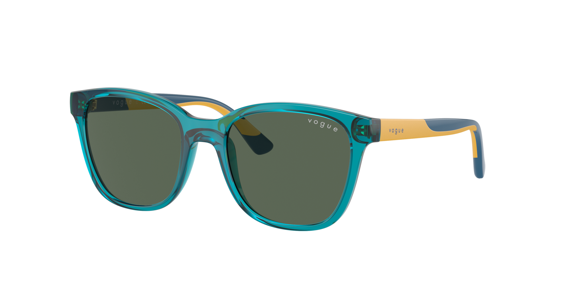 Vogue Eyewear Sunglass VJ2019 - Couleur du Monture: Transparent Bleu, Couleur de Lentille: Vert foncé