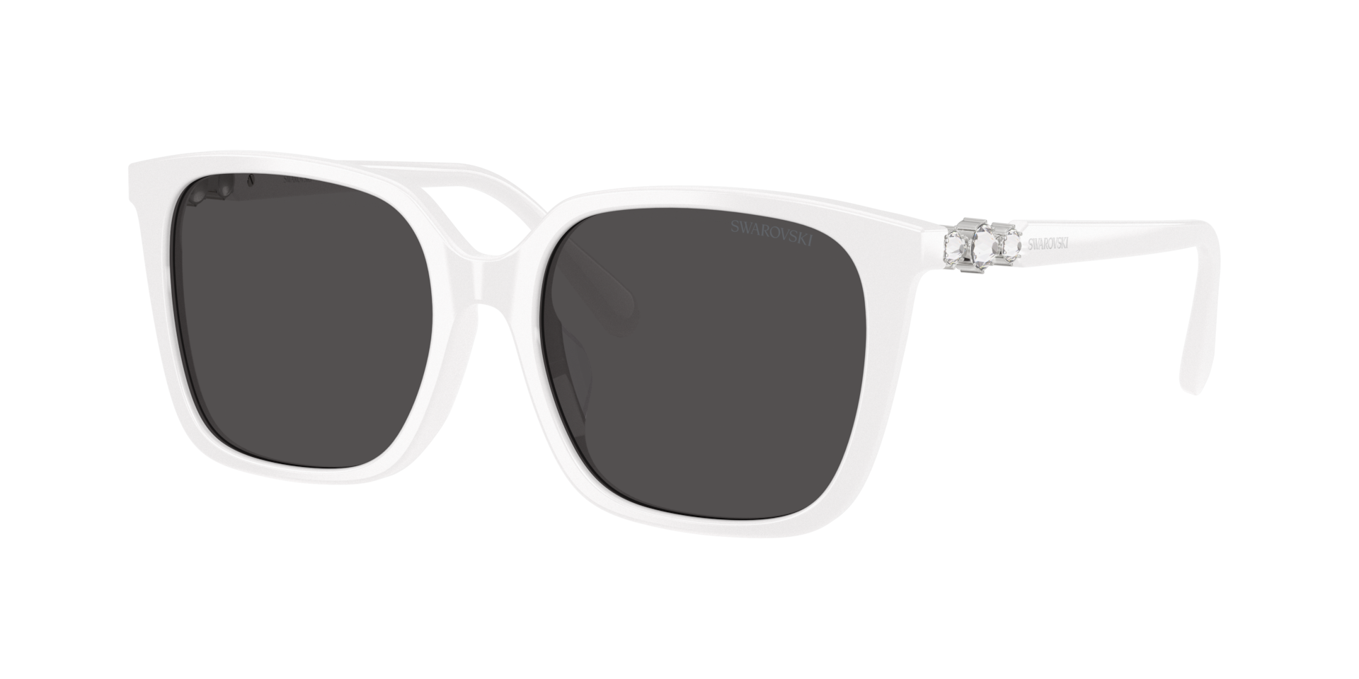 Swarovski Woman Sunglass SK6053D -  Frame color: White, Lens color: Dark Grey