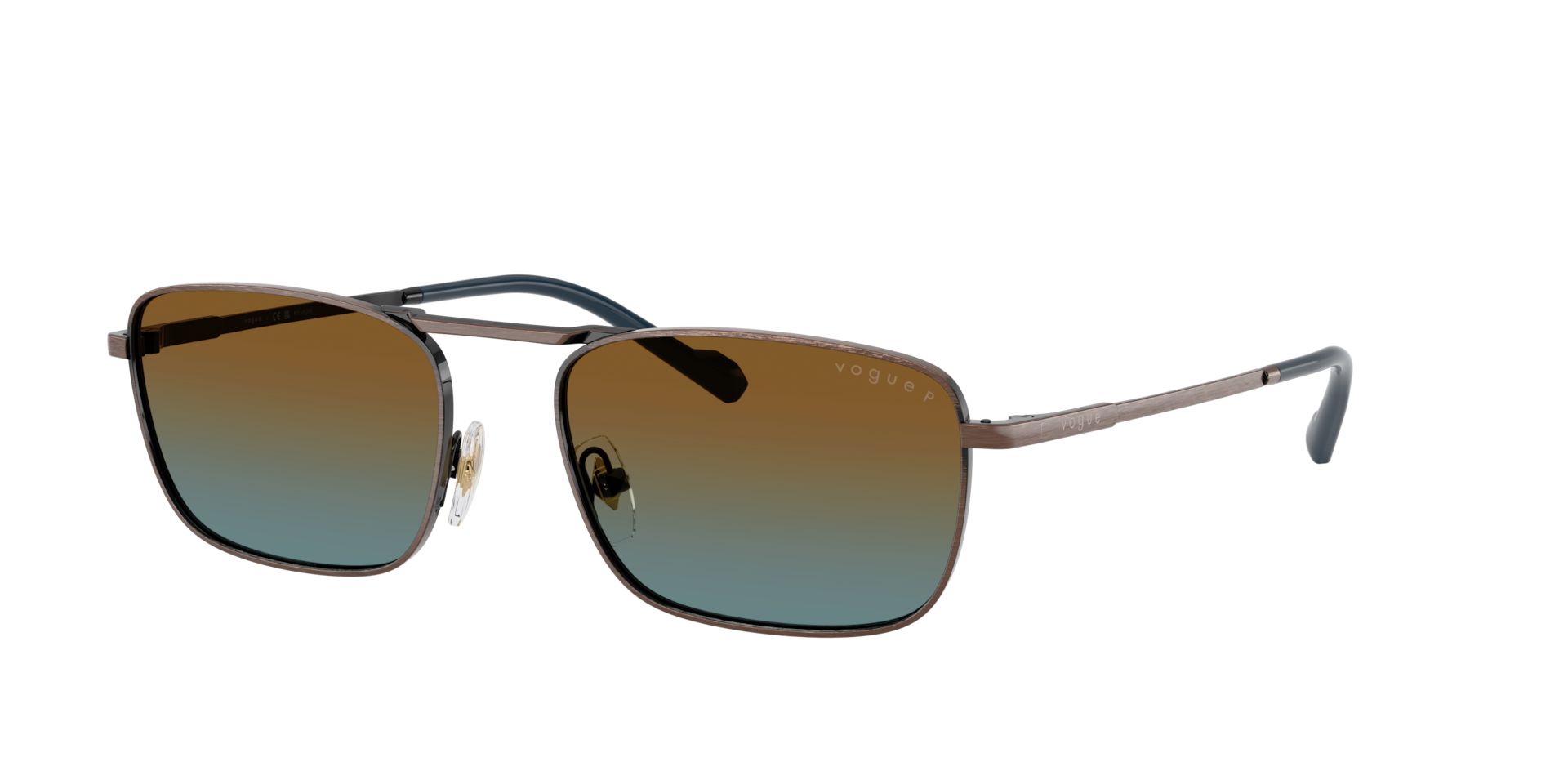 Vogue Eyewear Mann Sunglass VO4346S - Rahmenfarbe: Antikkupfer, Linsenfarbe: Blue Gradient Brown Polarized