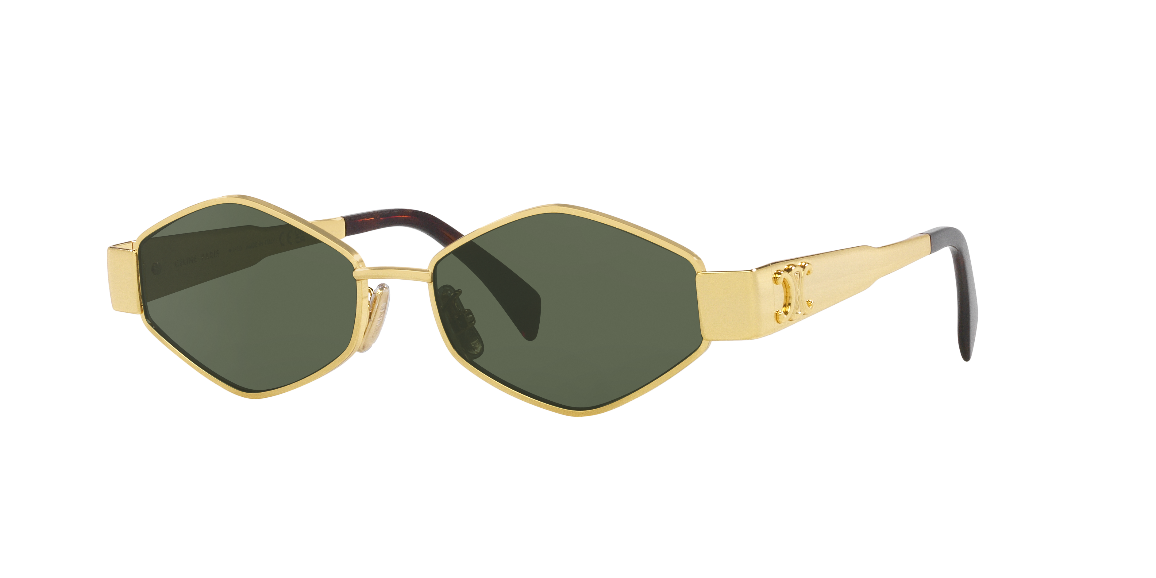 CELINE ゴールドフレーム サングラス Celine Metaltriomphe XS (54 - 16) with Green lenses and Gold frame