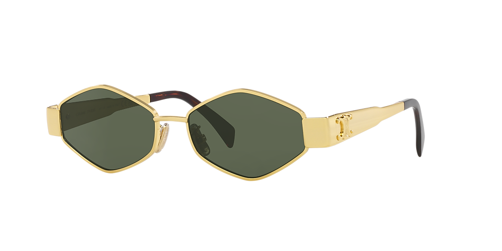 Celine Metaltriomphe XS (54 - 16) with Green lenses and Gold frame