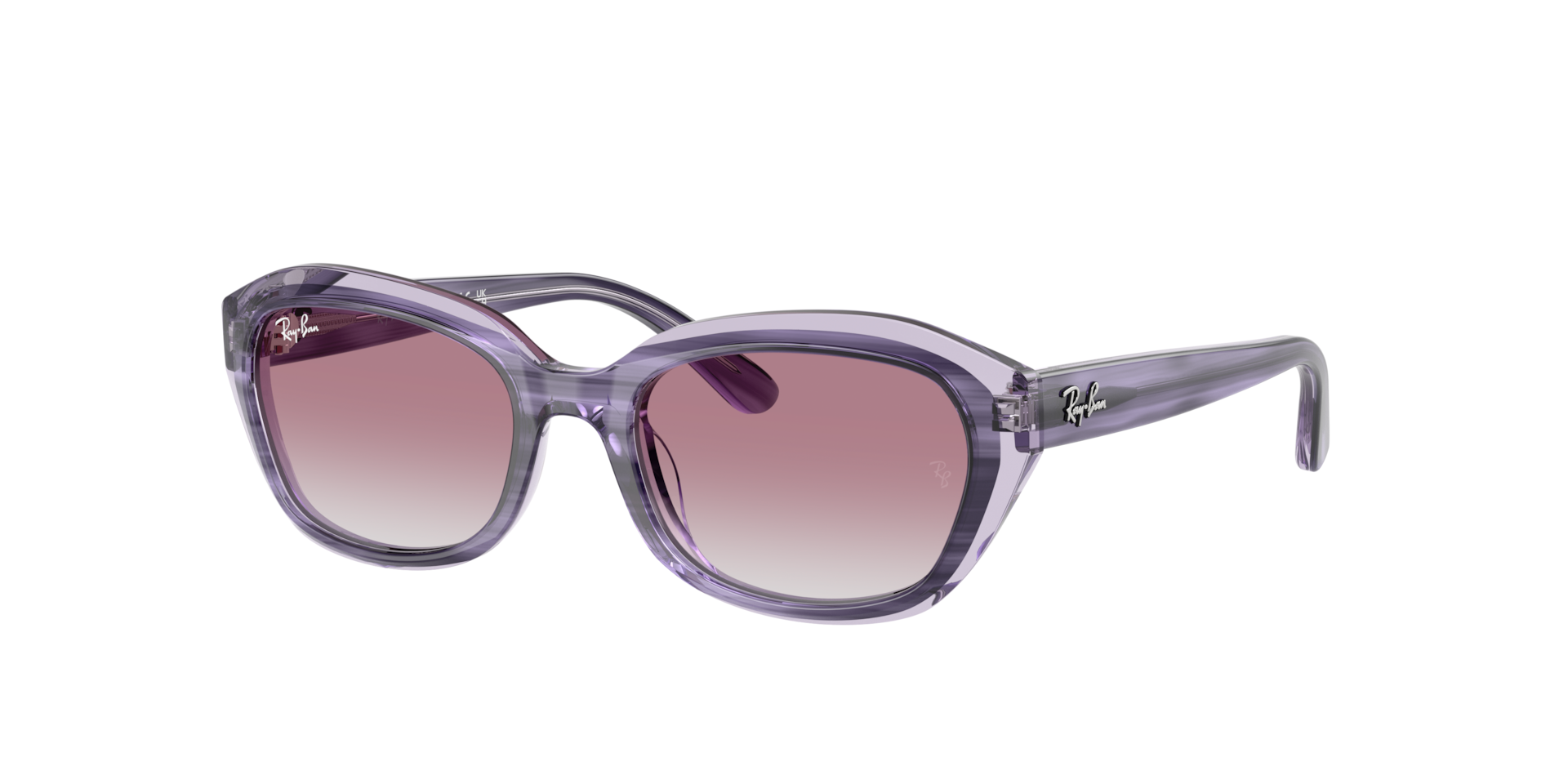 Ray-Ban Unisex Sunglass RB9081S Kids -  Frame color: Striped Violet On Transparent Violet, Lens color: Grey Gradient Violet