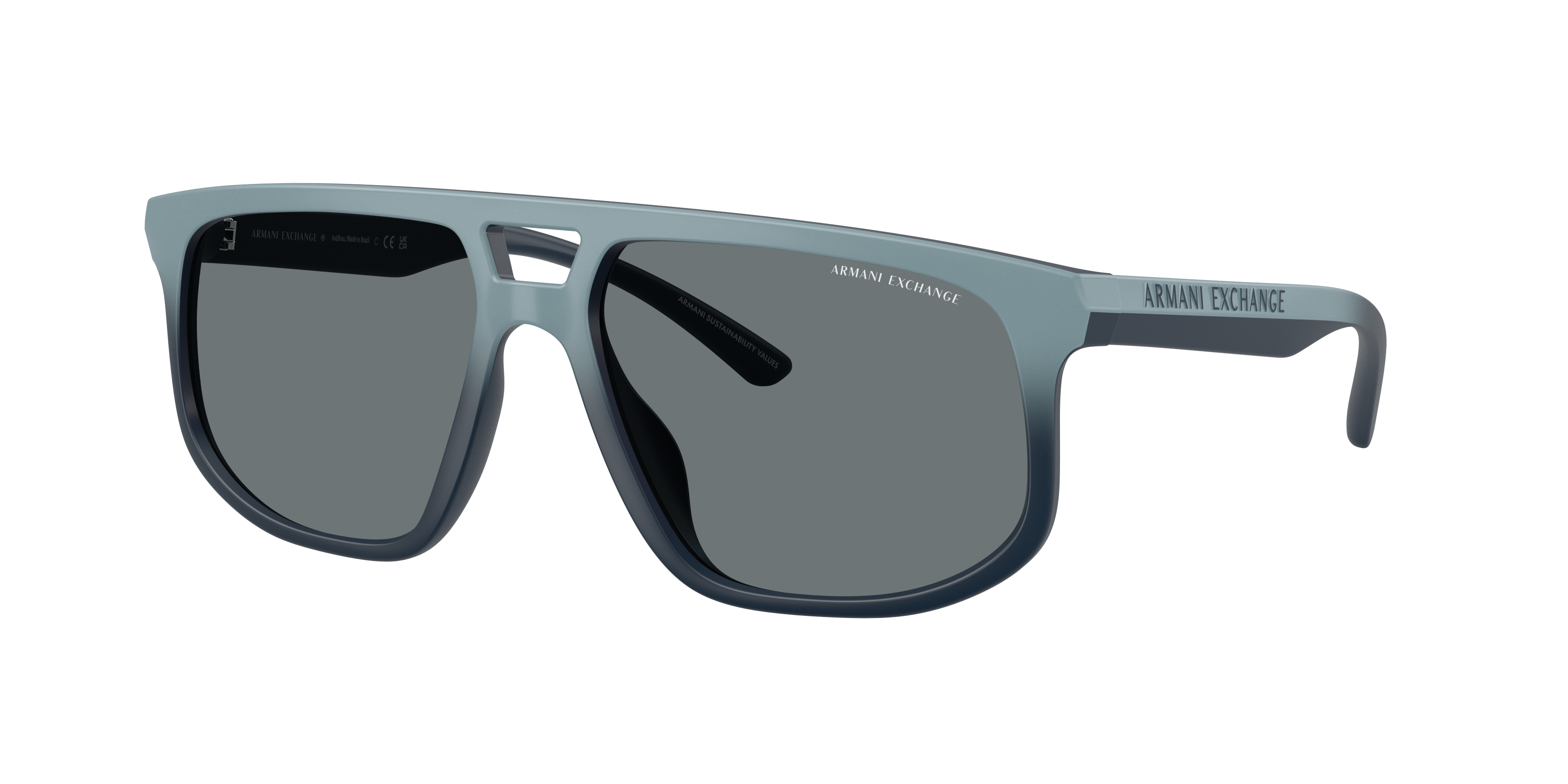 Armani Exchange Man Sunglass AX4161SU -  Frame color: Matte Blue Gradient, Lens color: Dark Blue