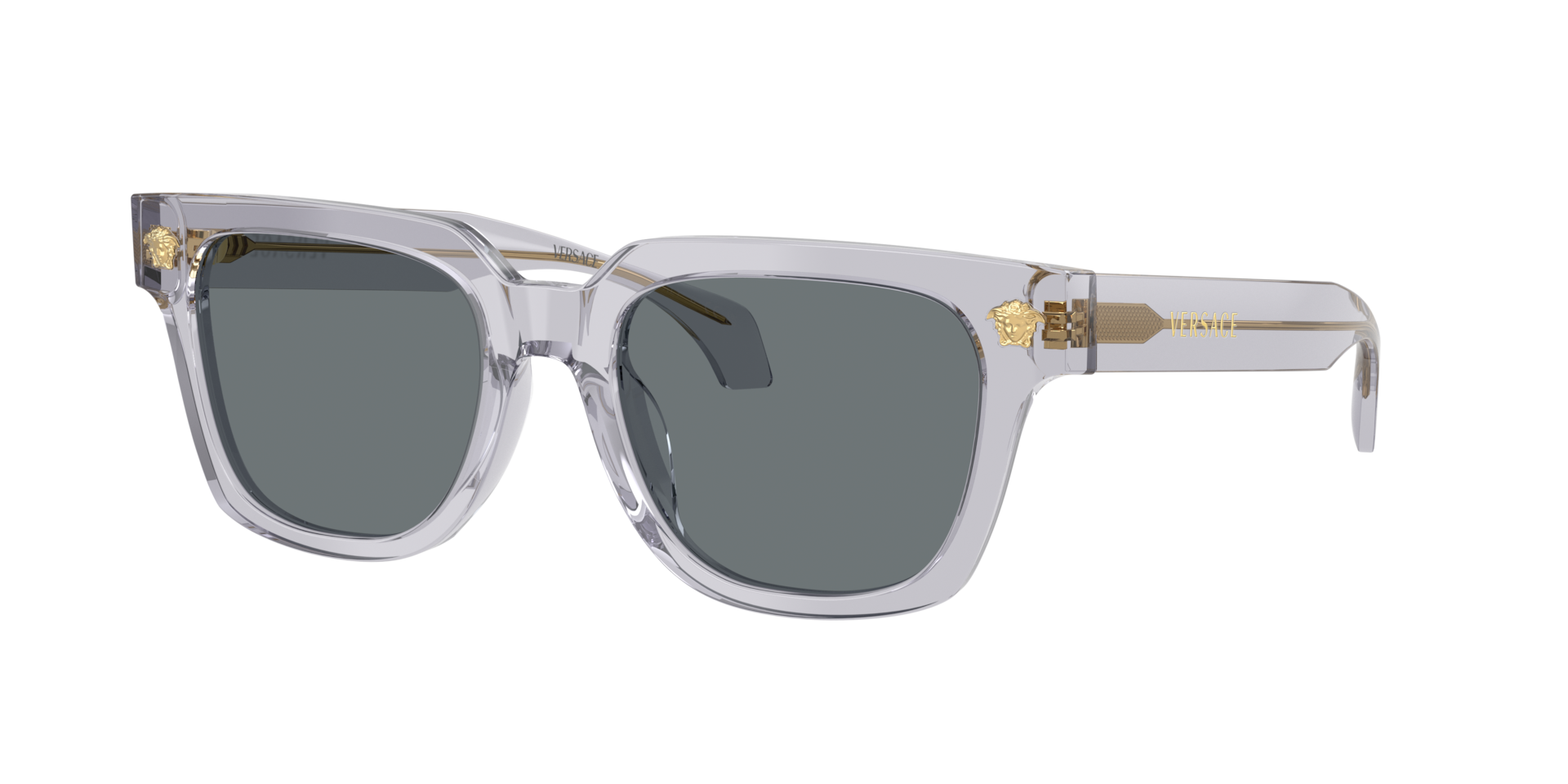 Versace Hombre Azul Oscuro Sunglass Ve4510u - Color Del Marco: Gris Transparente, Color De La Lente: