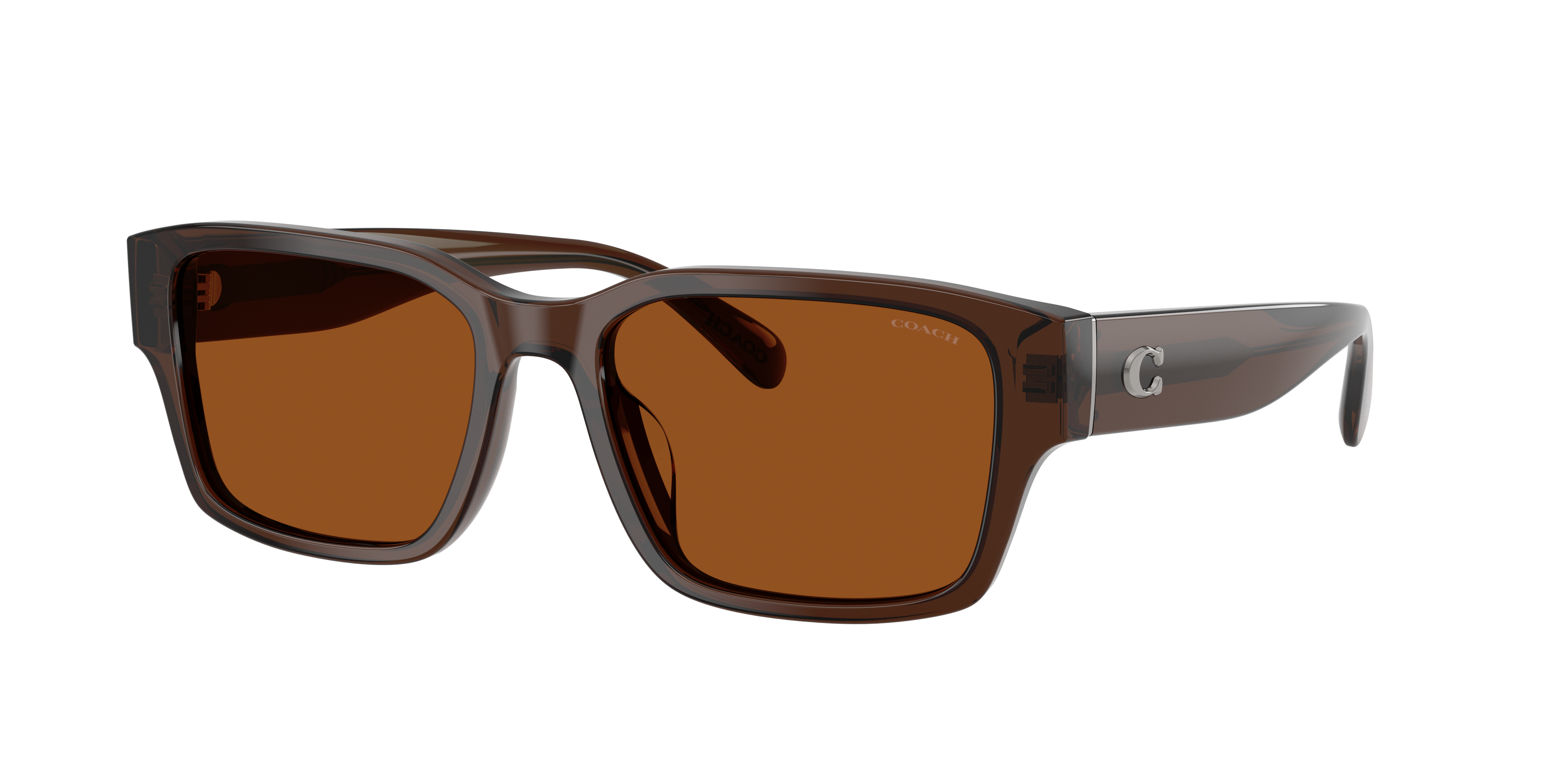 Coach Man Sunglass CBY96 -  Frame color: Transparent Brown, Lens color: Brown Solid