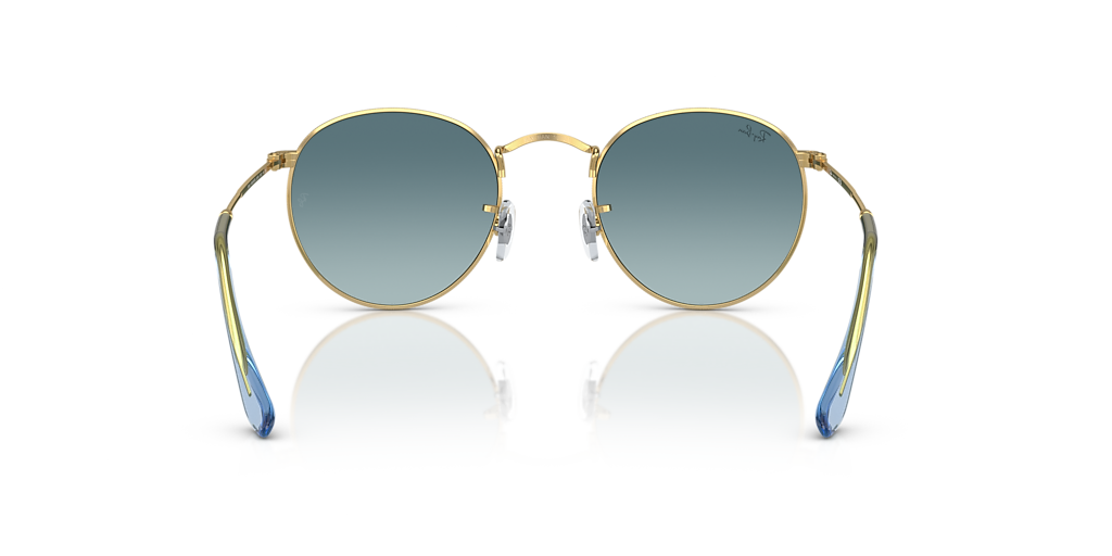 Ray-Ban Round Metal XS (47 - 21) with Blue lenses and Gold frame