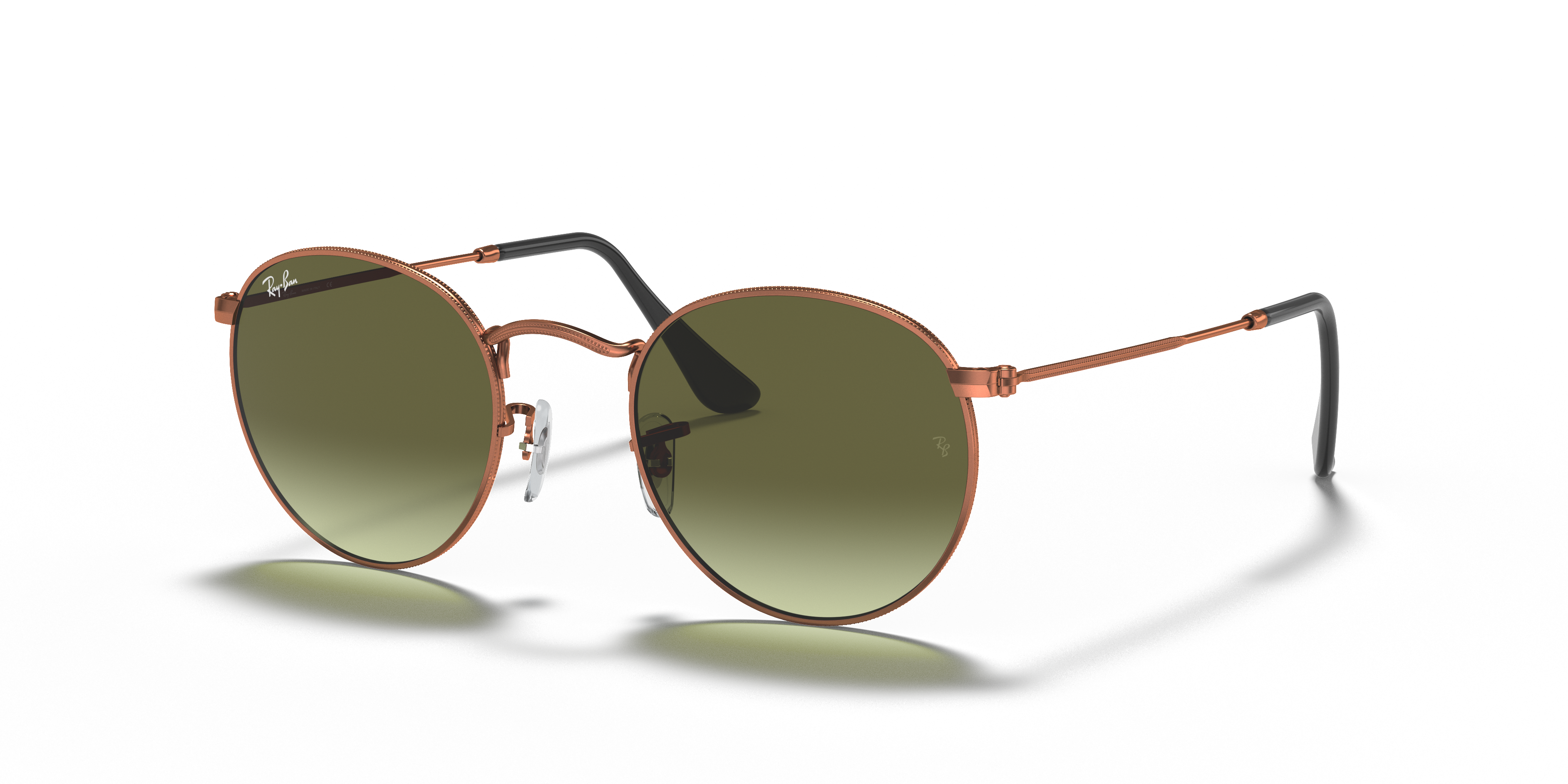 Ray-Ban Round Metal S (50 - 21) with Green lenses and Copper frame
