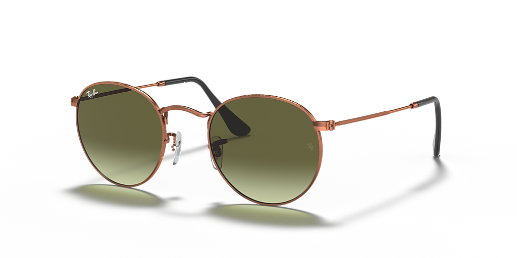 Ray-Ban Round Metal S (50 - 21) with Green lenses and Copper frame