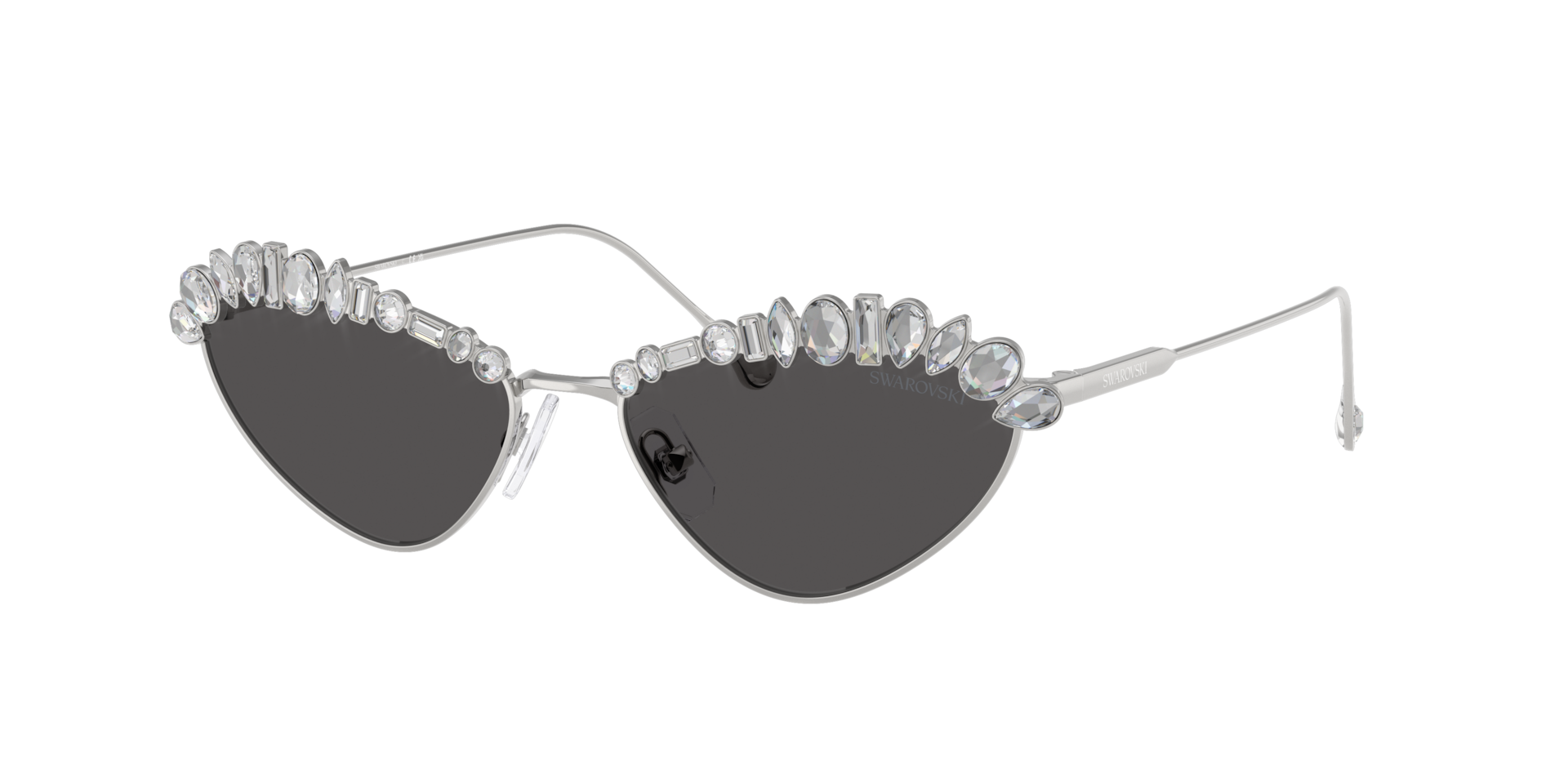 Swarovski Woman Sunglass SK7009 -  Frame color: Silver, Lens color: Dark Grey