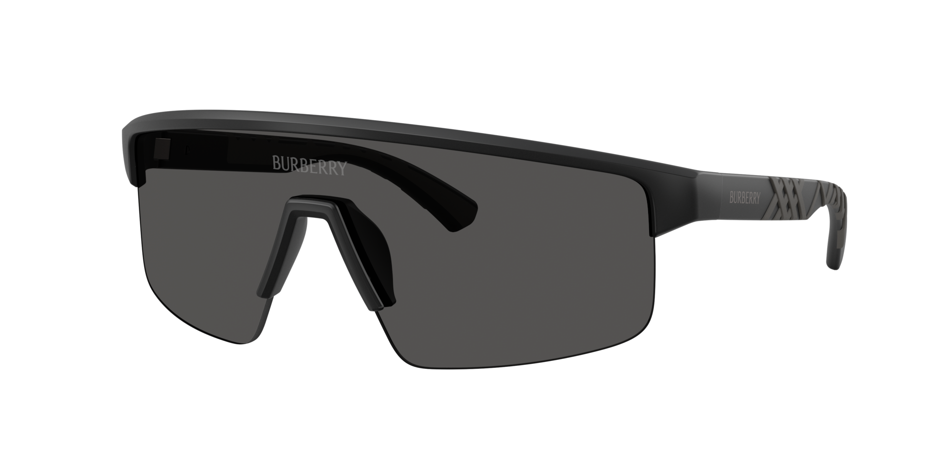 Burberry Grey Man Be4498 426087 Sunglasses Injected Black Squared Normal - Image 2