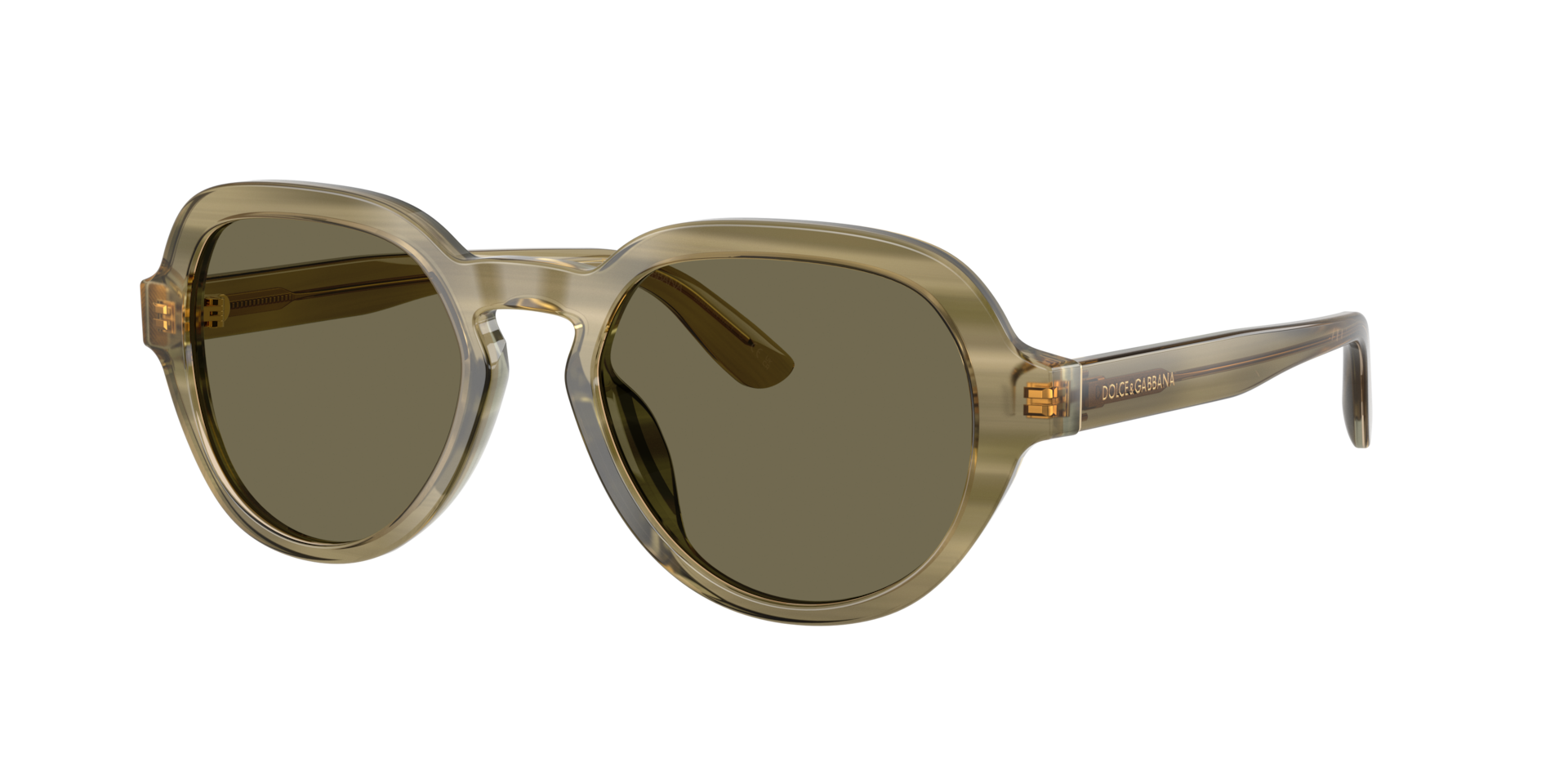 Dolce&Gabbana Mann Sunglass DG4567 - Rahmenfarbe: Transparentes Grün auf gestreiftem Grün, Linsenfarbe: Braun