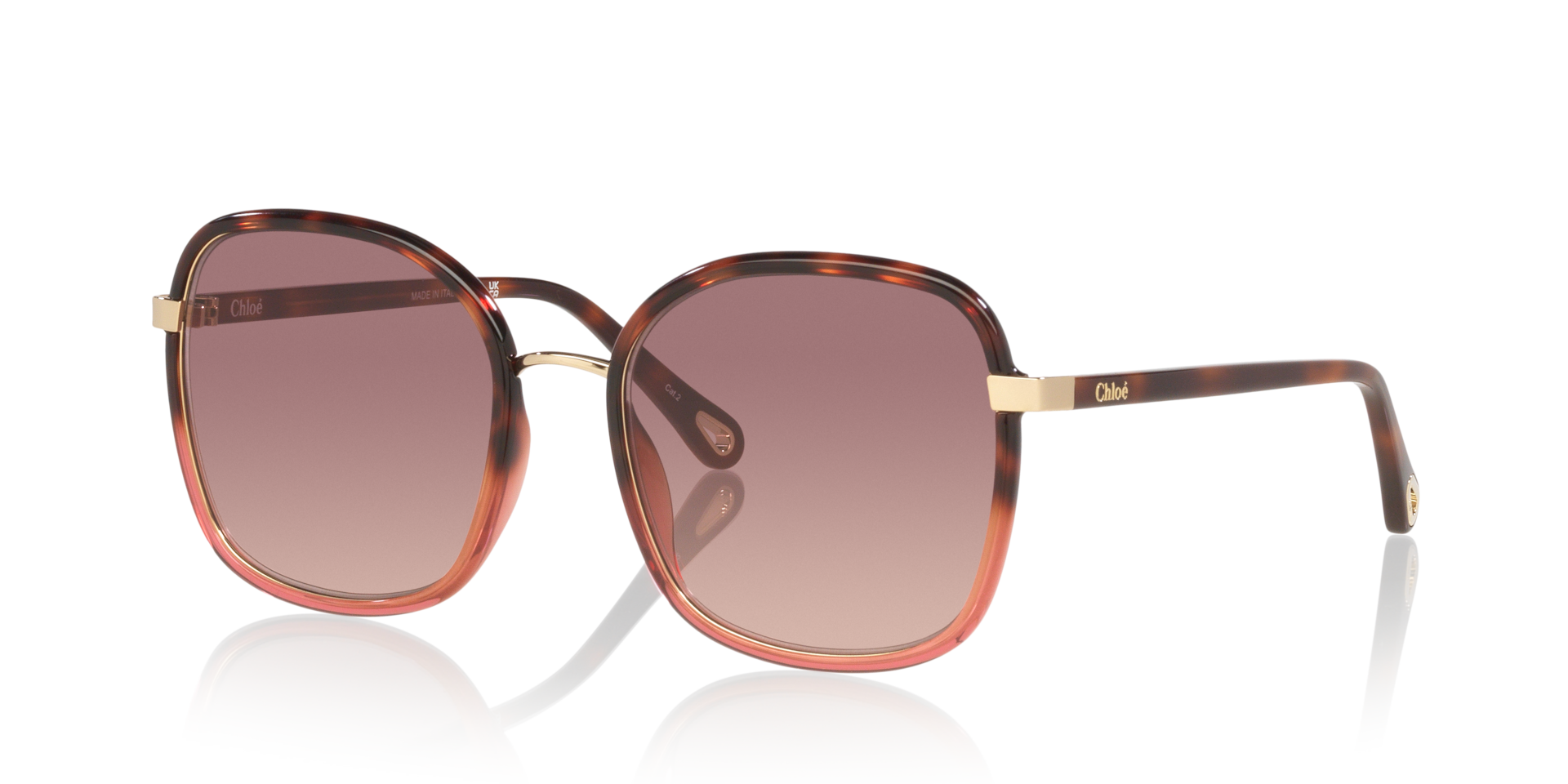 Chloé CH0031S L (56 - 19) with Red lenses and Tortoise frame