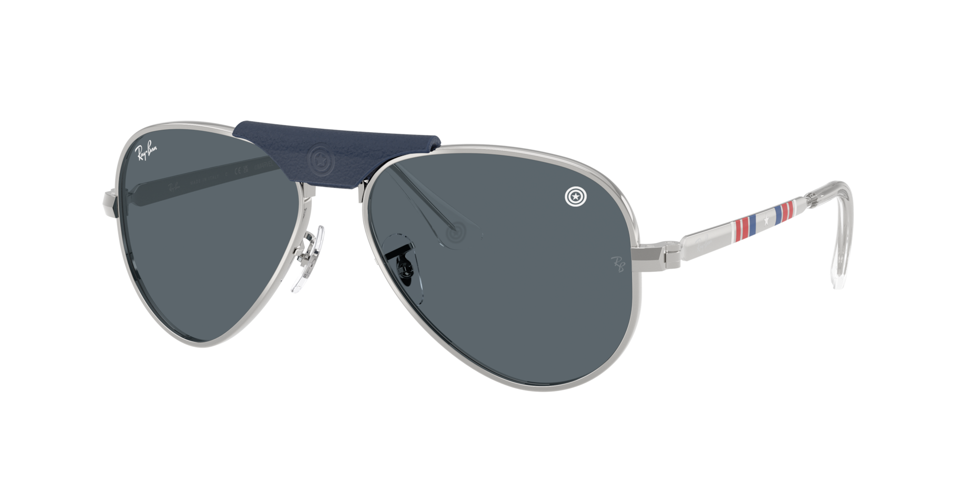 Ray-Ban Unisex Sunglass Ray-Ban MARVEL© - Captain America Aviator Max  -  Frame color: Silver, Lens color: Blue
