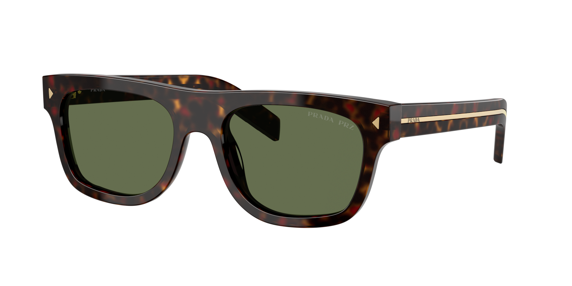 Prada PR B12S L (55 - 19) with Green lenses and Tortoise frame