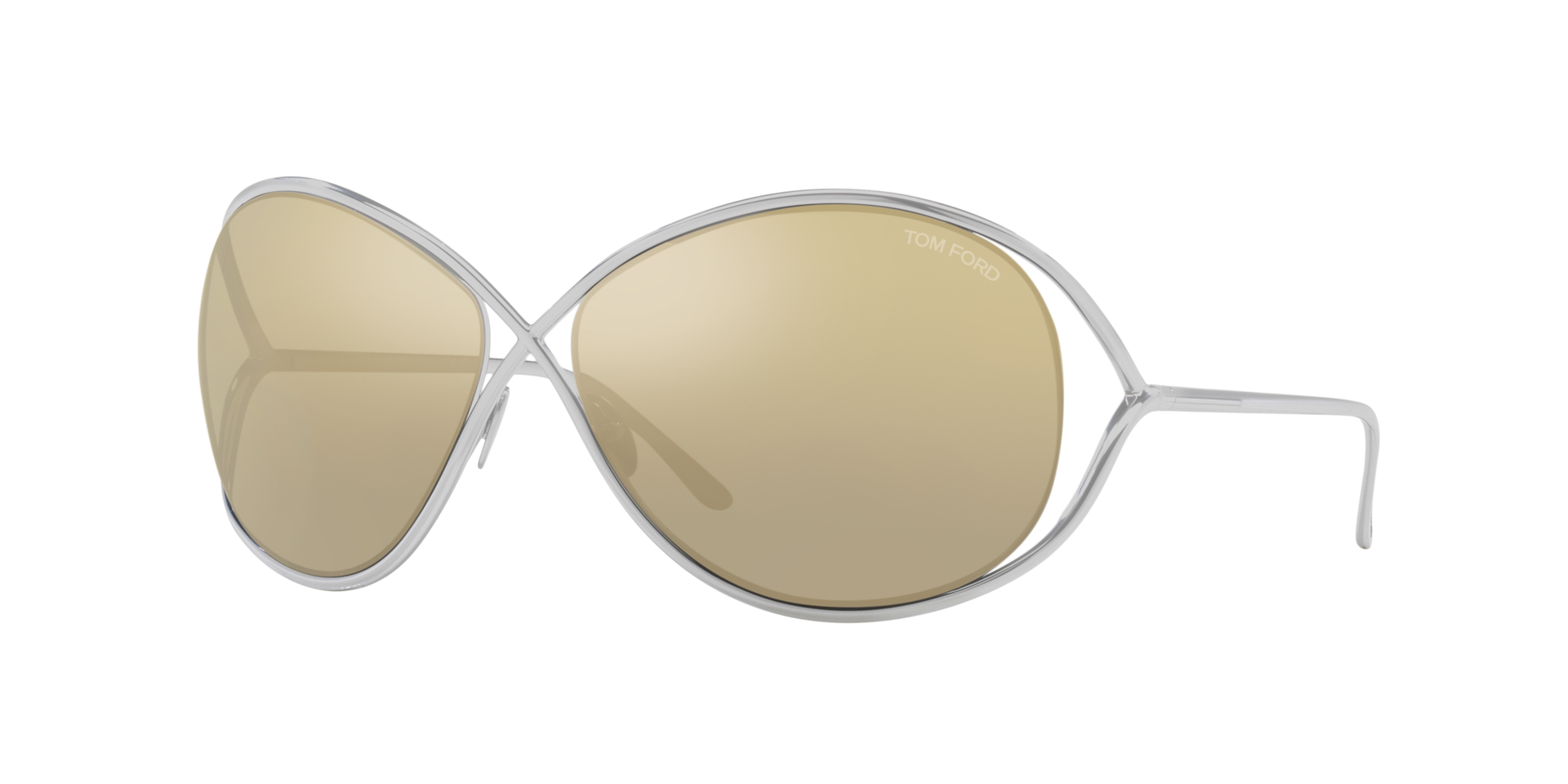 Tom Ford Femme Sunglass Nicoletta - Couleur du Monture Argent brillant Couleur de Lentille Gris 600 €