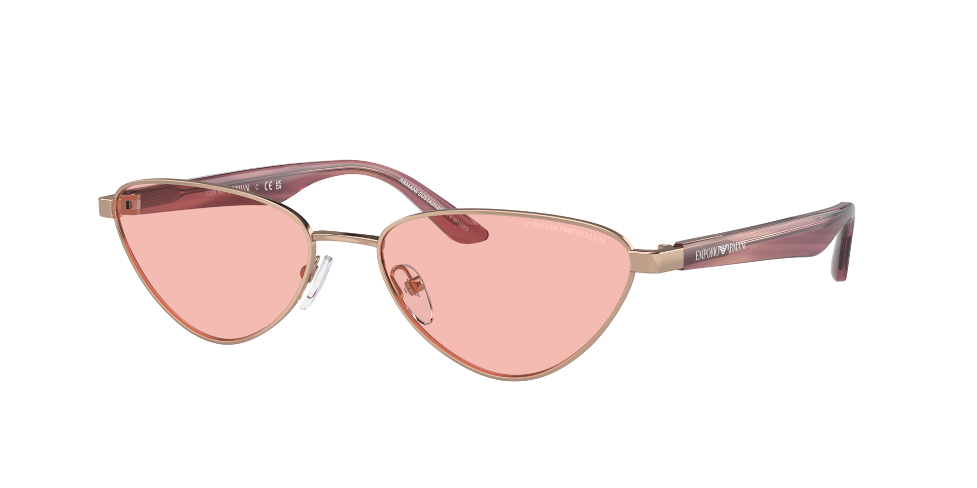 Emporio Armani Femme Sunglass EA2153 - Couleur du Monture Or rose brillant Couleur de Lentille Rose clair 84 €
